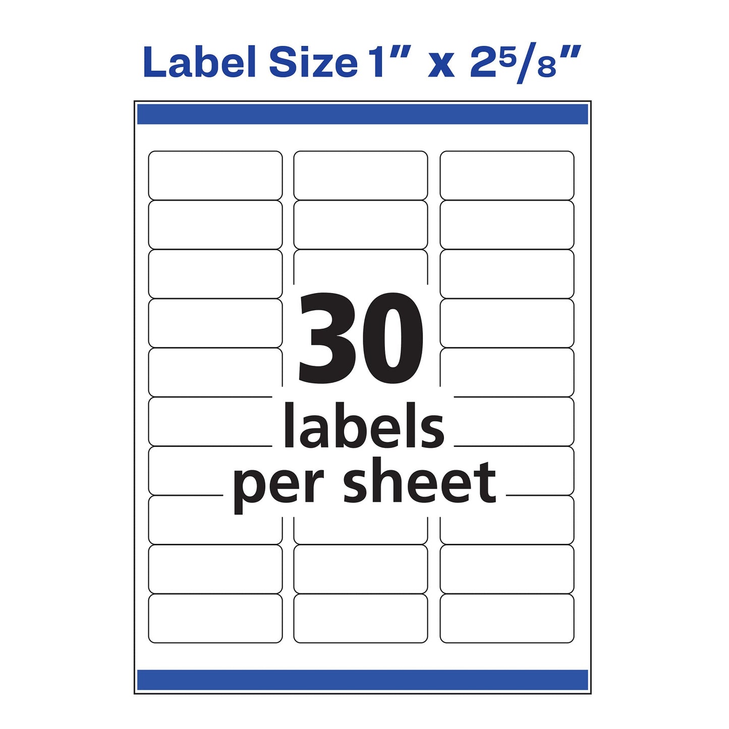Avery ID Labels, Sure Feed Technology, Permanent Adhesive, 2" x 2-5/8", 225 Labels (6572) & Easy Peel Printable Address Labels with Sure Feed, 1" x 2-5/8", White, 750 Blank Mailing Labels (18260) Labels + Labels, (18260)