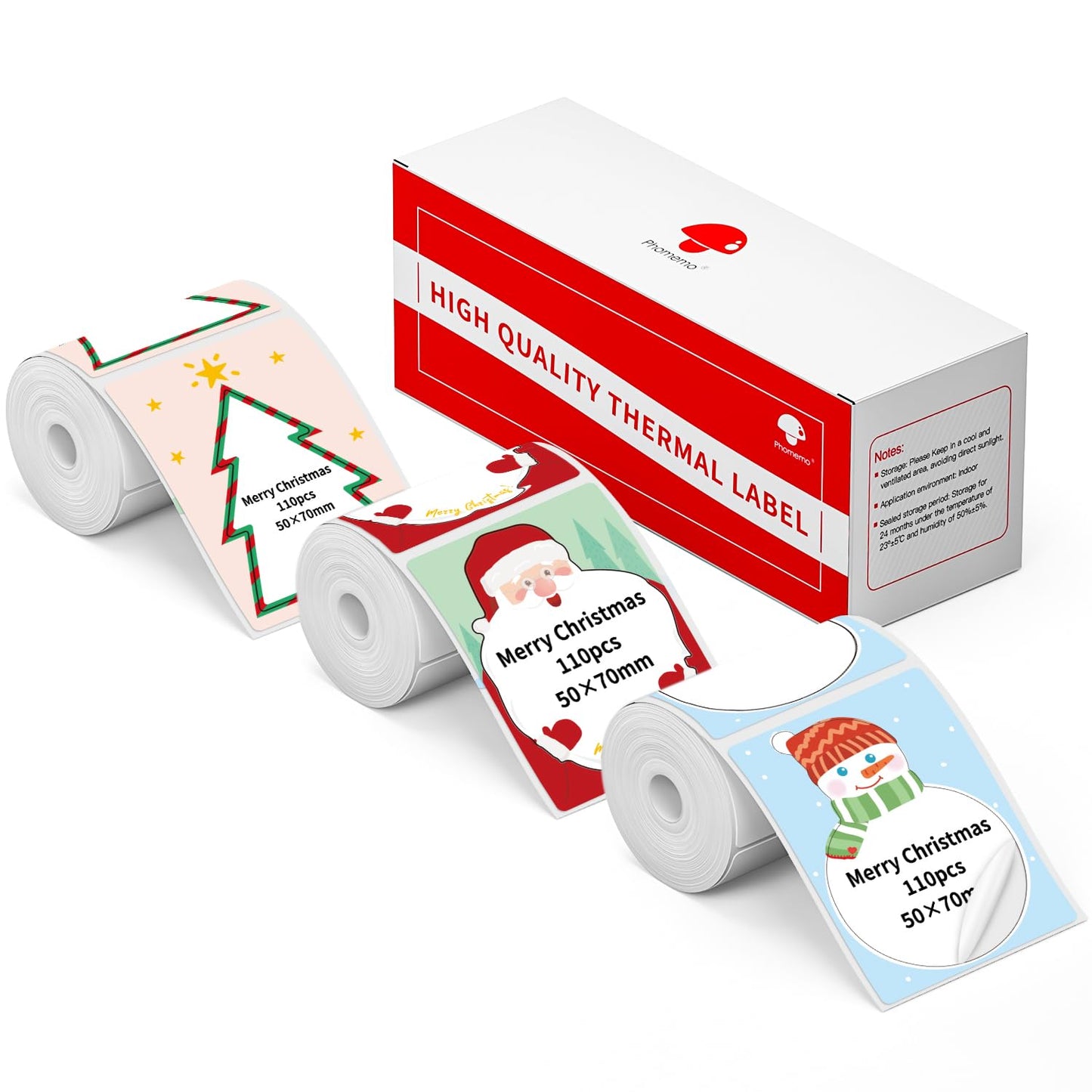 M110 Labels, 110 pcs x 3 Rolls,Adhesive Chris Label Compatible with Phomemo M100/M110/M120/M200/M220/M221 Label Maker Printer, Ideal Stickers for Gifts, DIY, 1.96"x2.75"(50x70mm),330 Pcs in Total