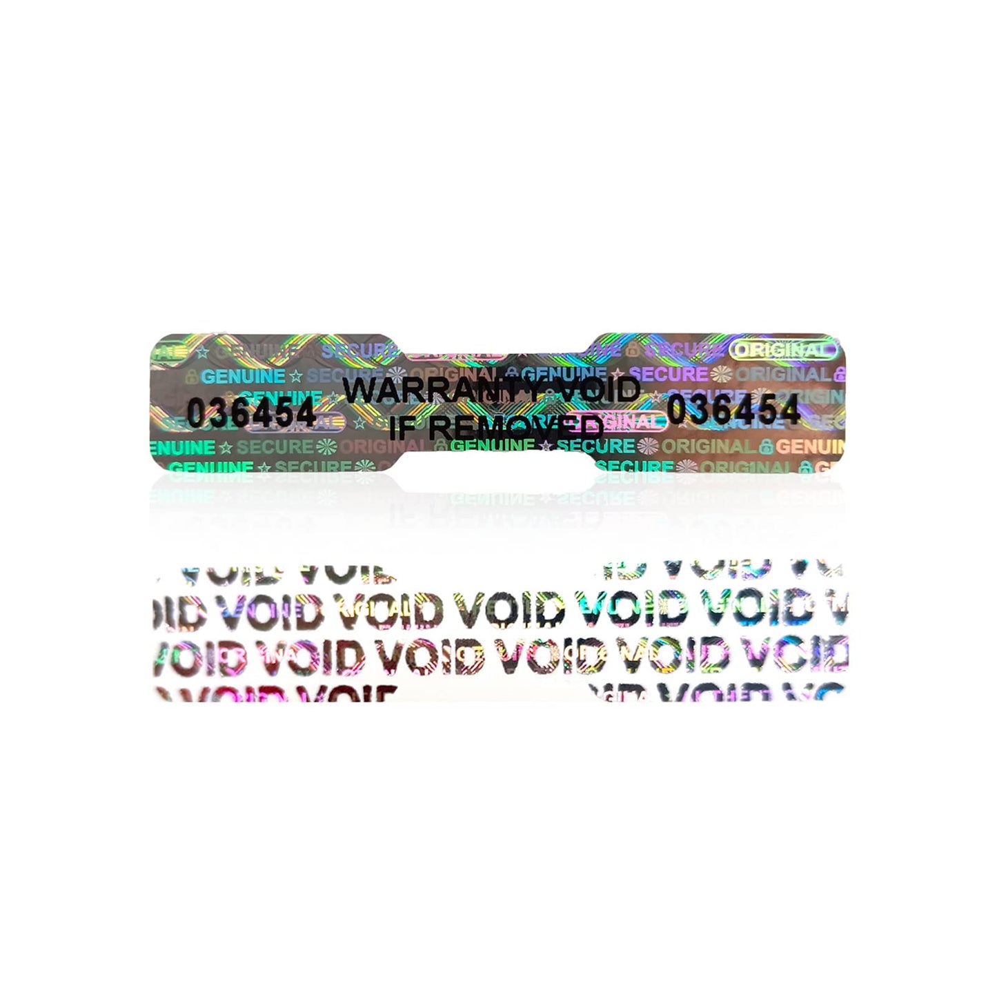 Hologram Tamper Evident Stickers, Void High Security Sticker, DogBone Warranty Tamper Proof Sealing Labels, Unique Sequential Serial Numbering (2Inch X 0.4Inch,GQYH) (120) 120
