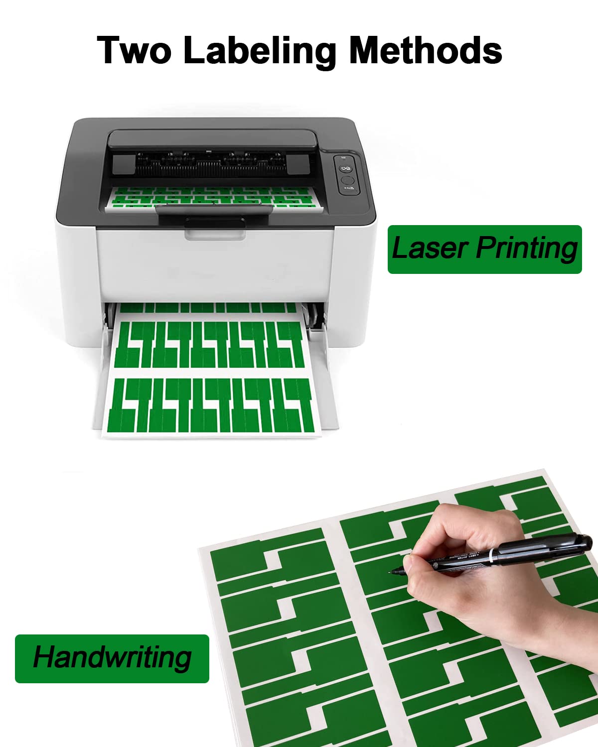 270 Pcs Cable Labels - 9 Colors, Waterproof, Self-Adhesive, Tear Resistant Wire Labels for Electronics & Laser Printer 9 Sheet/9 Colors (270 Pcs)