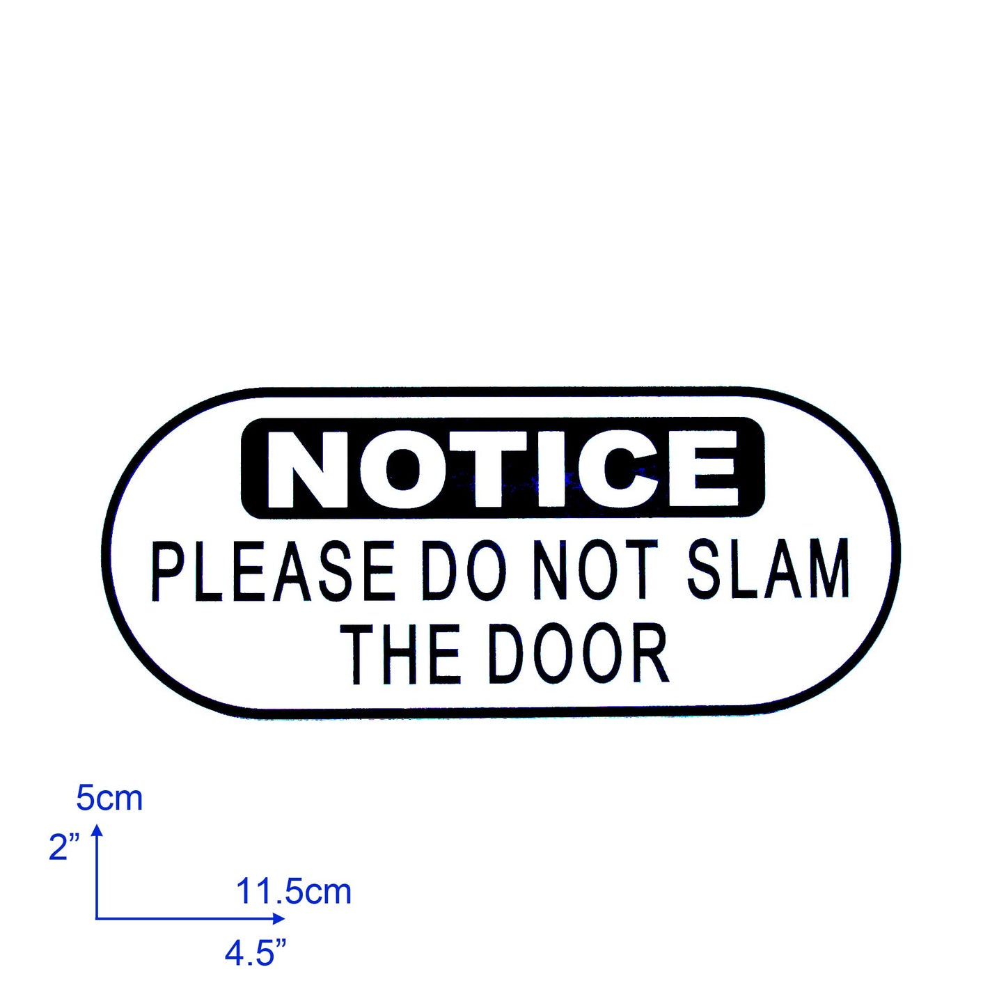 10 pcs Oblong Do Not Slam The Door Vinyl Stickers,UV Waterproof Scratch Resistant Film Labels,2 inches by 4.5 inches Self Adhesive Stickers