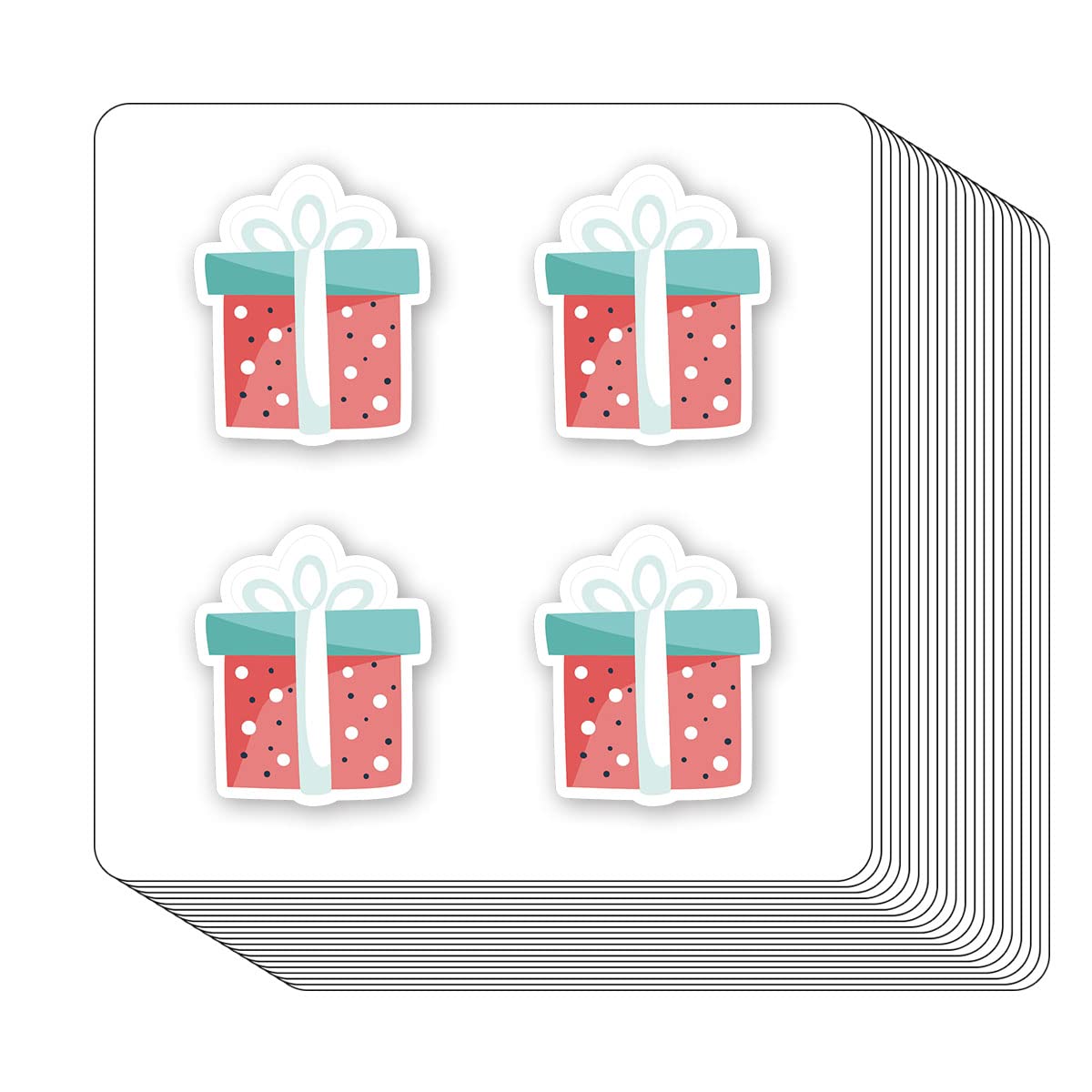 Present Stickers 1in Gift for Scrapbooking, Arts, Craft, Kids DIY, Calendars Labels 80-Pack
