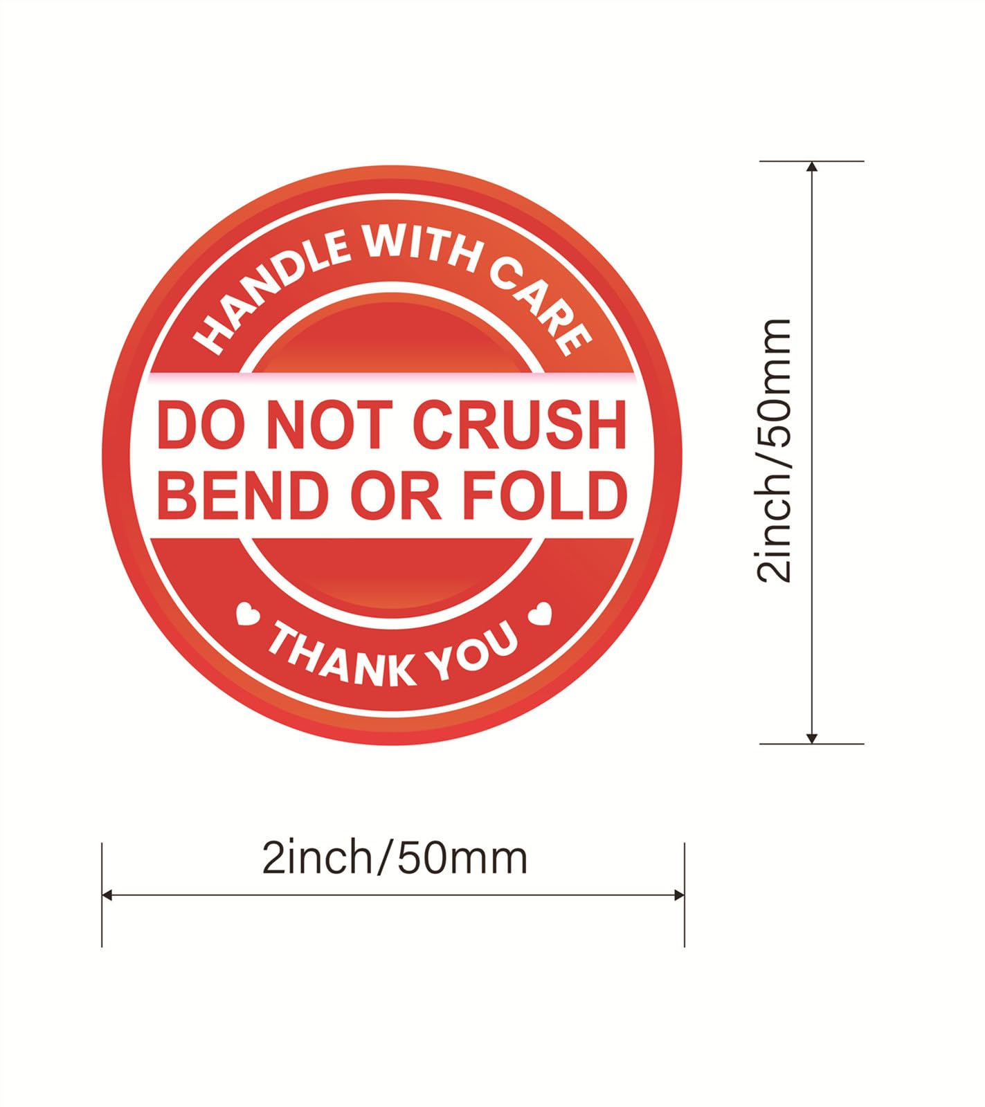 DO Not Crush Bend Shipping Sticker,2inch 300pcs Red Do Not Crush Shipping Sticker for Envelop Package