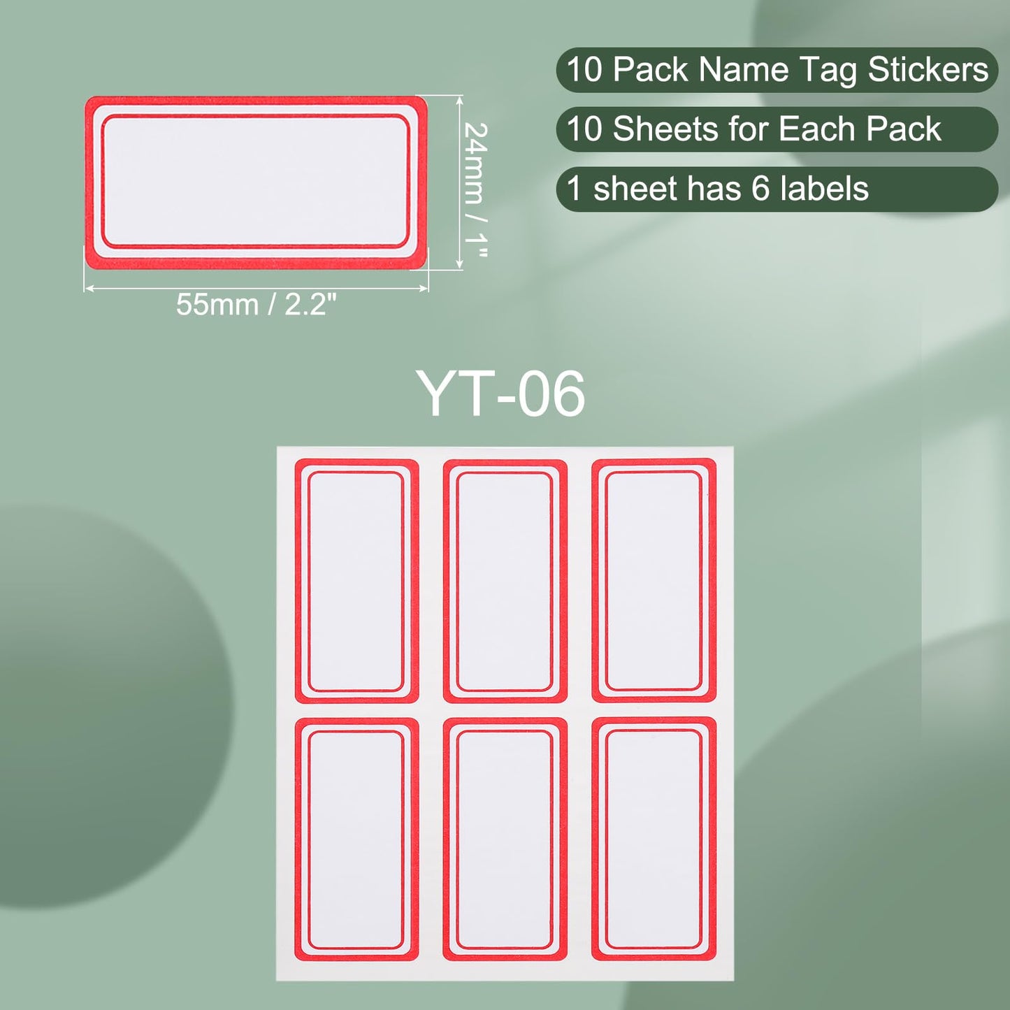 M&G 600 Pcs Name Tag Stickers, Name Labels Stickers Waterproof Adhesive Labels Blank for Stuff-Daycare Supplies Bottle Clothes Fabric Folder Office Camp, 24x55mm, Red White
