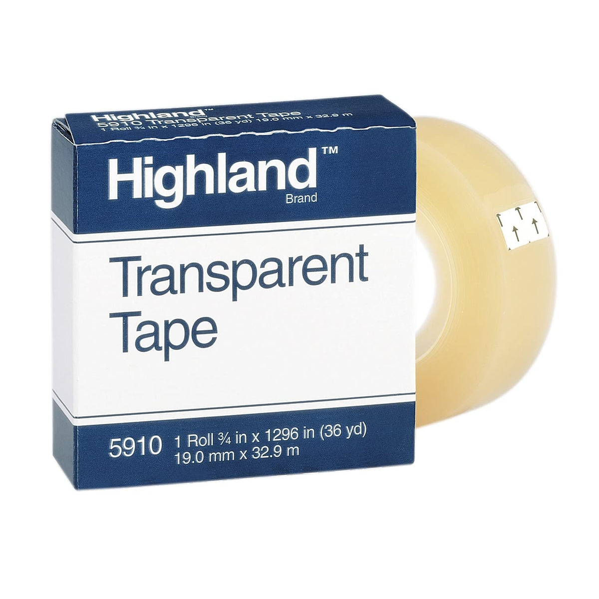 Highland Transparent Tape, 3/4" x 36 yds., 12 Rolls (MMM5910341296-12)