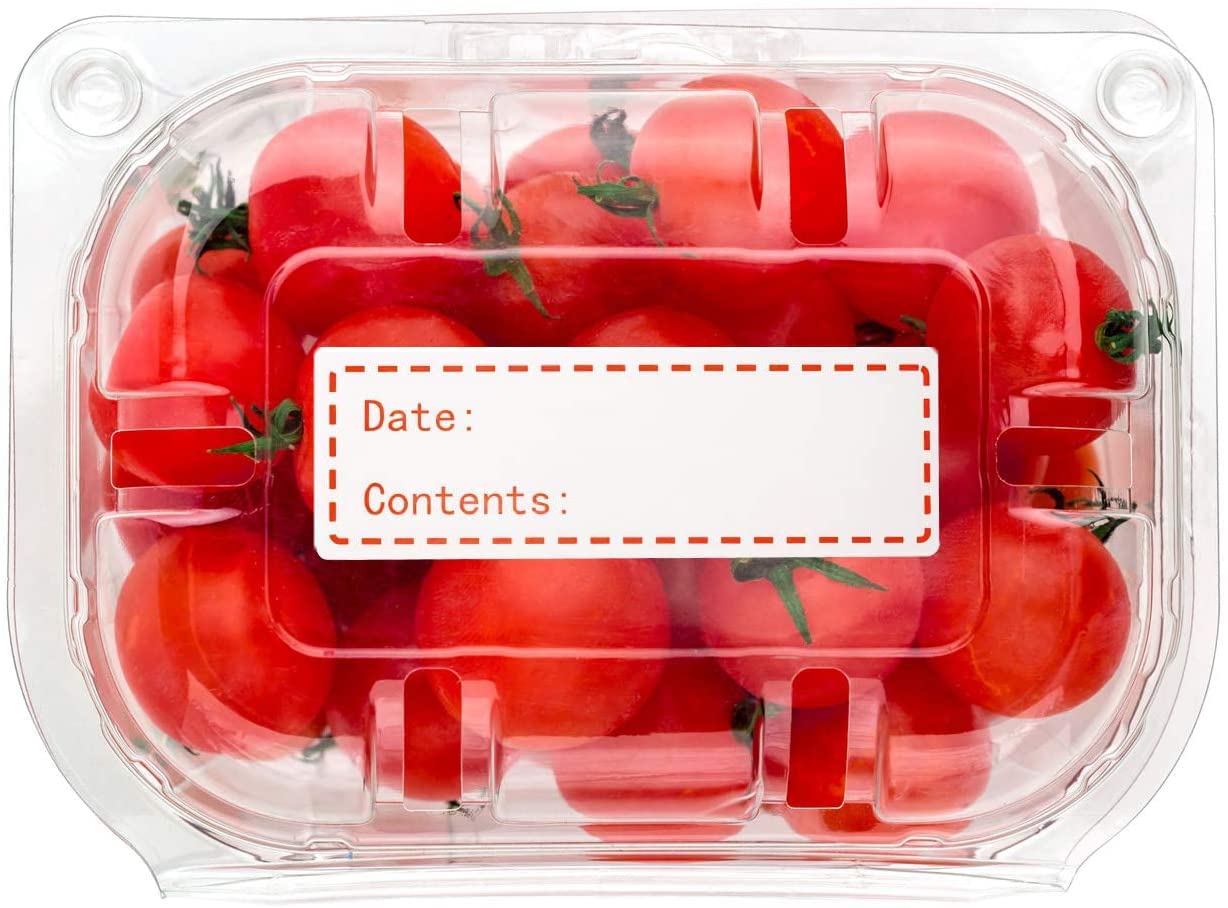320pcs Removable Freezer Labels, 1 x 3 Inch Food Storage Stickers, Refrigerator Freezer Paper Label Easy Clean Leaves No Residue, Red