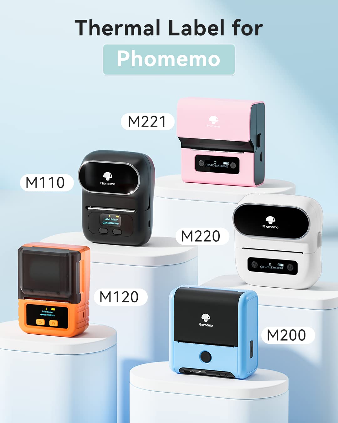 Phomemo M110 Gradual Thermal Labels- 1.96"x 1.18"(50x30mm) Sticker Labels for Address/Barcode/Mailing/Logo/File Labels 1.96" x 1.18"