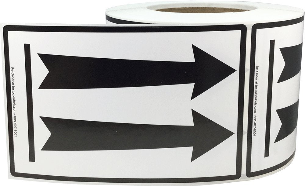 Air Specialty Up Black Arrow Labels 4 x 6 Inch 500 Adhesive Stickers Per Roll