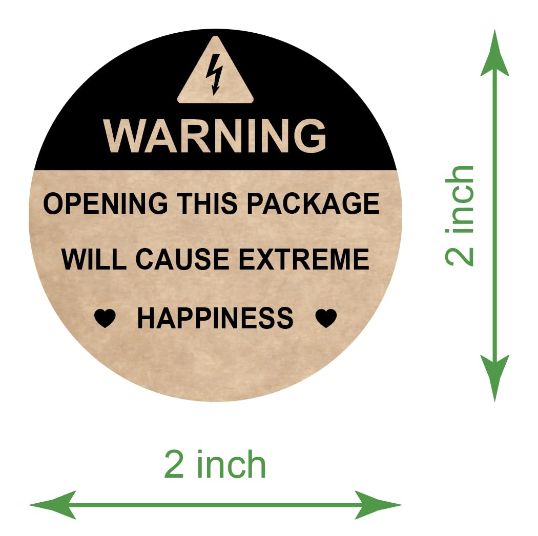 2 inch 300 PCS Warning Opening This Package Will Cause Extreme Happiness Stickers Shipping Mailing Cartons Envelops Adhesive Labels