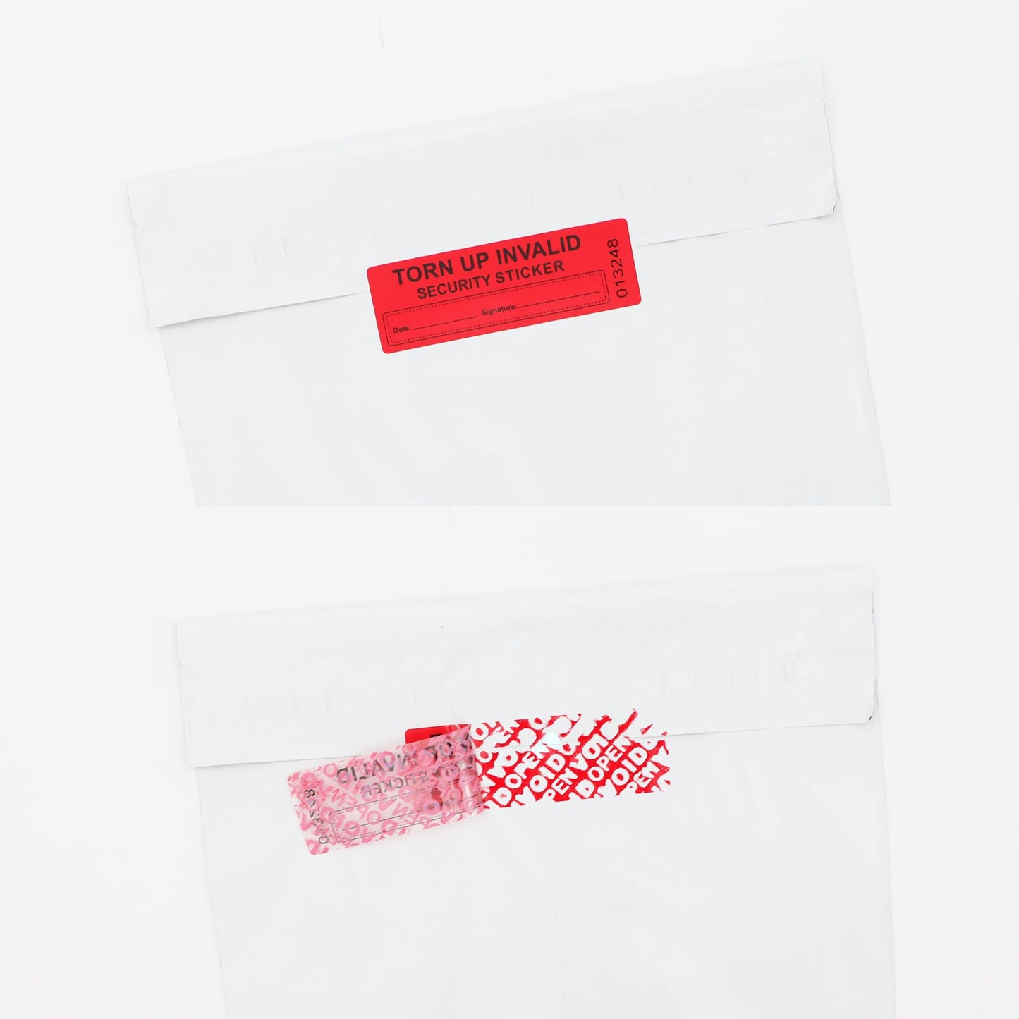 100Pcs Tamper Evident Security Labels 1x3 inch Red Complete Transfer Tamper Proof Stickers Safety Torn up Invalid Seals Tape (Red-100Pcs)