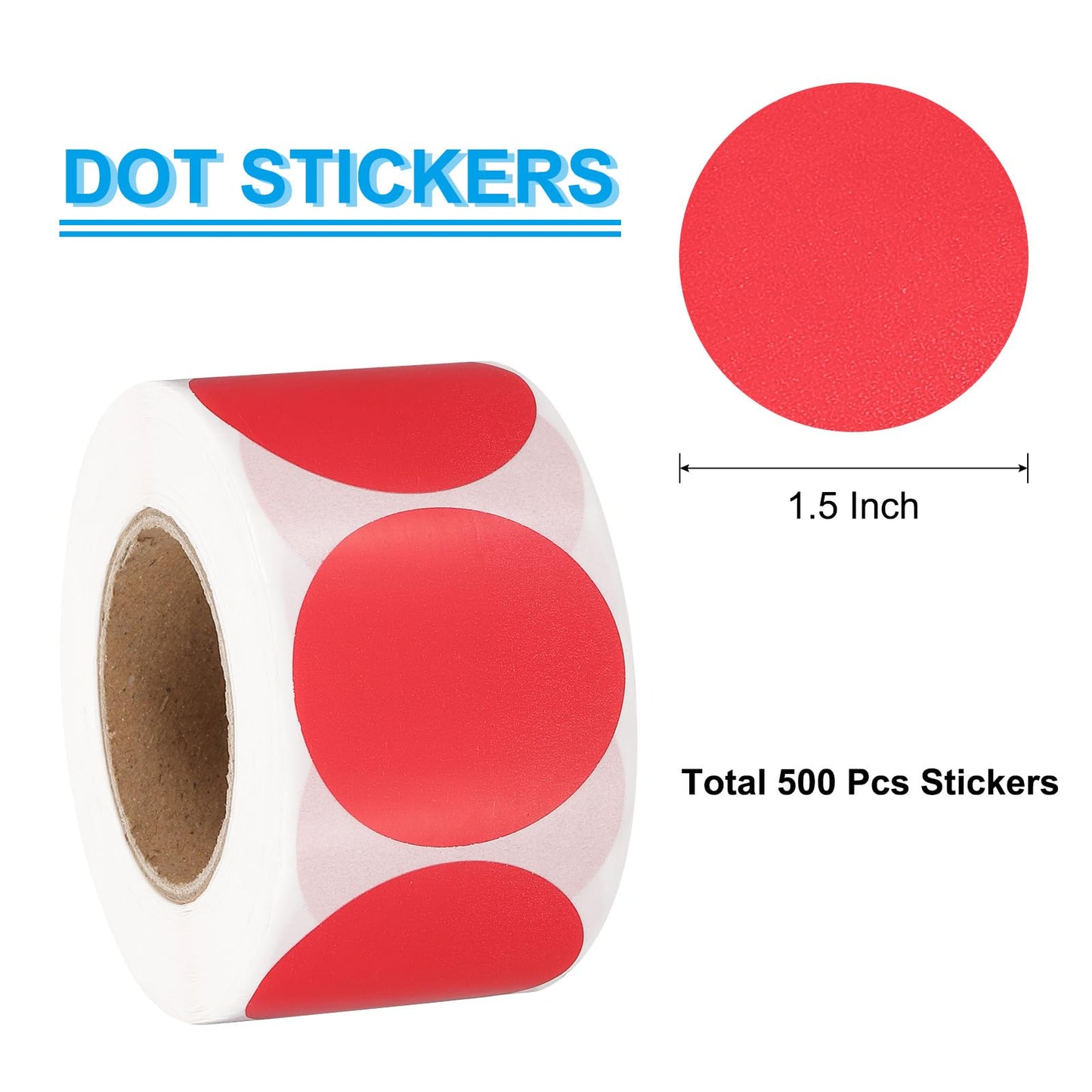 PATIKIL 1.5 Inch Round Thermal Label Stickers, 500Pcs Circle Direct Thermal Sticker Labels Self-Adhesive Thermal Printer Stickers for Business Classroom Office, Red