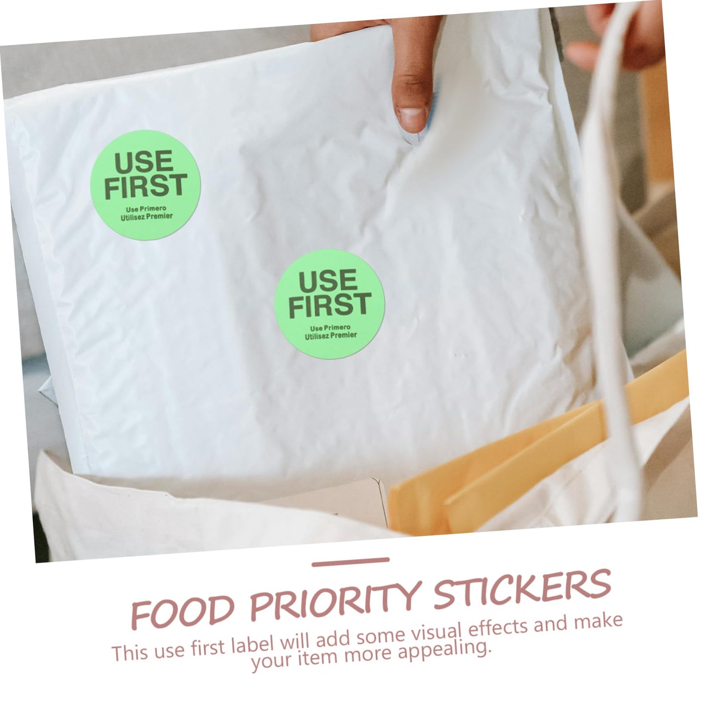 USE First Stickers Restaurant Food Service Labels Kitchen Inventory Control Permanent Labels Adhesive Fluorescent Kitchen Labels