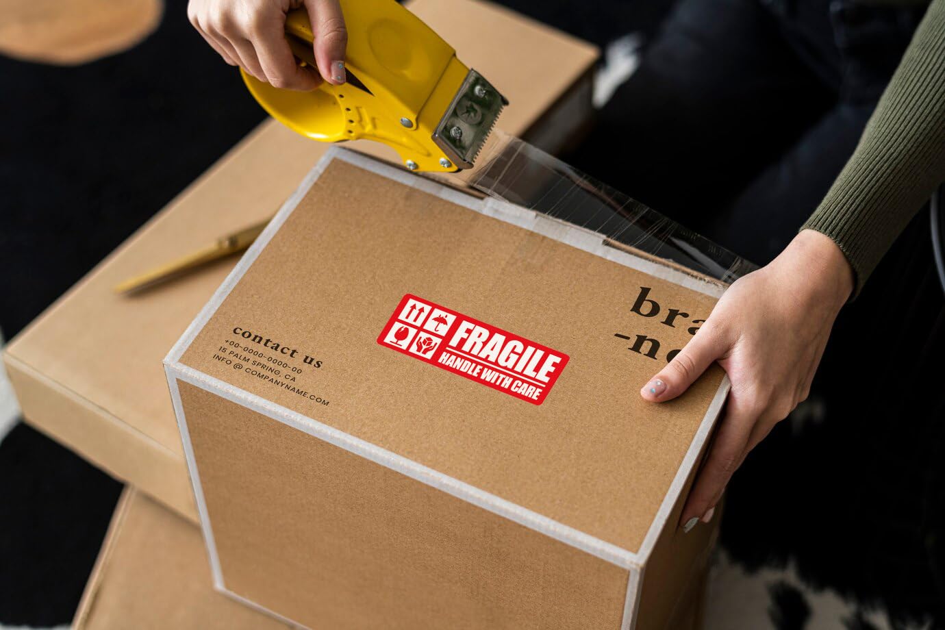 Fragile Handle with Care Stickers - Bold Red and White, 150-Pack for Moving Shipping Labels, Mailing Supplies - Packaging Protector for Delicate Items Bold Fragile