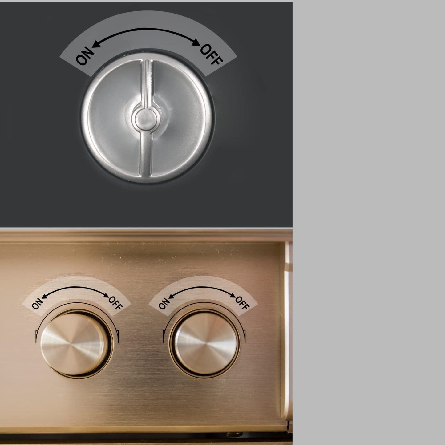 ON Off Direction Indicating Stickers, 1.7 × 0.7 Inch Waterproof Clear Adhesive Dials Stickers for Stove.(50 Pcs)