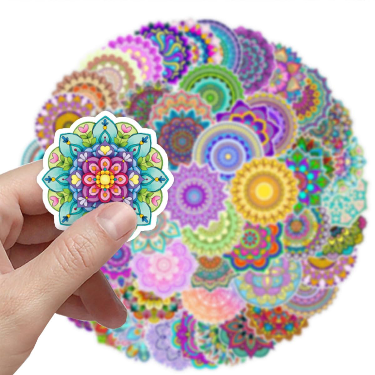50 pcs Diwali Festival Sticker Happy Indian Lable Stickers Self-Adhesive & Waterproof Stickers Flower Labels for KDS Diwali Party Decoration Supplies