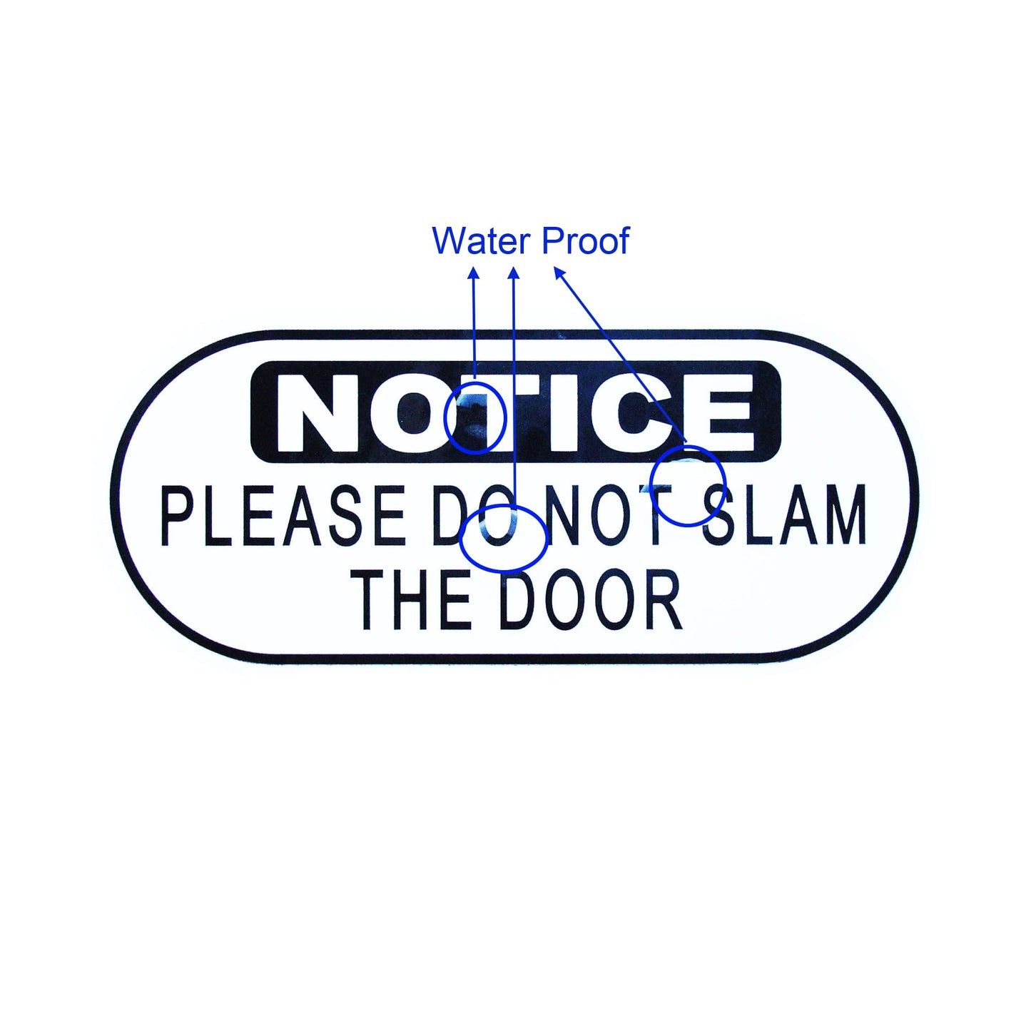 10 pcs Oblong Do Not Slam The Door Vinyl Stickers,UV Waterproof Scratch Resistant Film Labels,2 inches by 4.5 inches Self Adhesive Stickers
