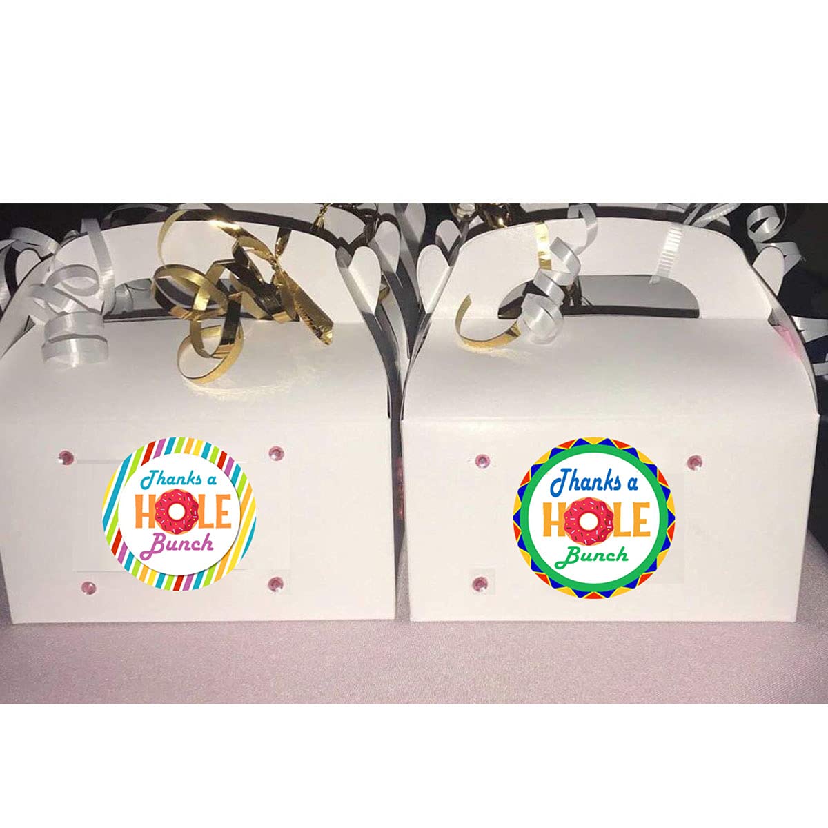 Thanks a Hole Bunch Donut Stickers Labels, 2 Inch Donut Themed Birthday Party Thank You Stickers for Baby Shower Birthday Party Decorations (210 Labels)