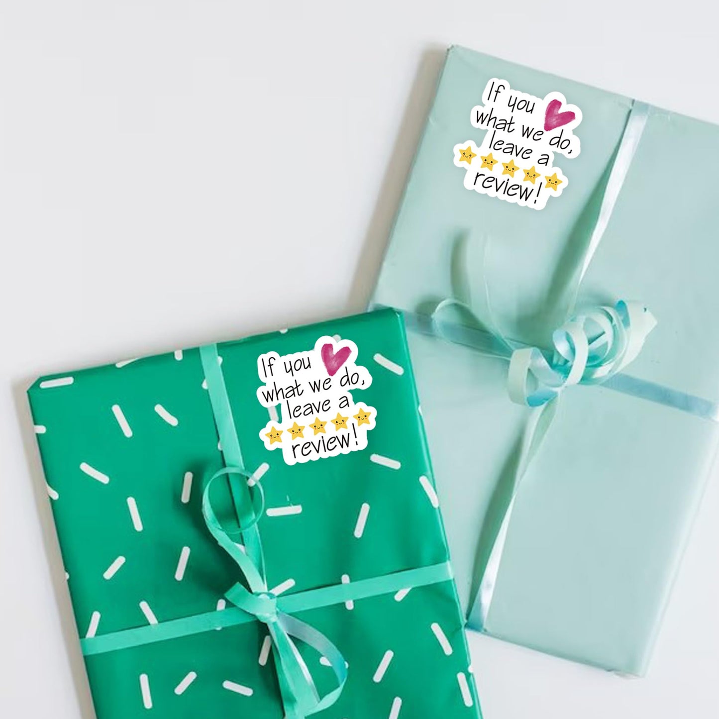 500pcs Leave a Review Roll,Thank You Business & Handmade Stickers,Happy Mail & Review Stickers