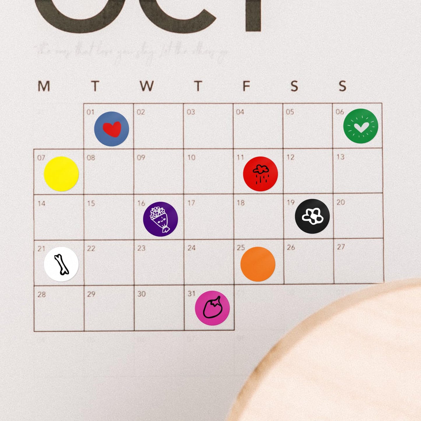 Orange Round Stickers 0.5 Inch Color Coding Dot Label Circle Waterproof Self-Adhesive File Classification Sticker Roll of 1000 Labels Orange