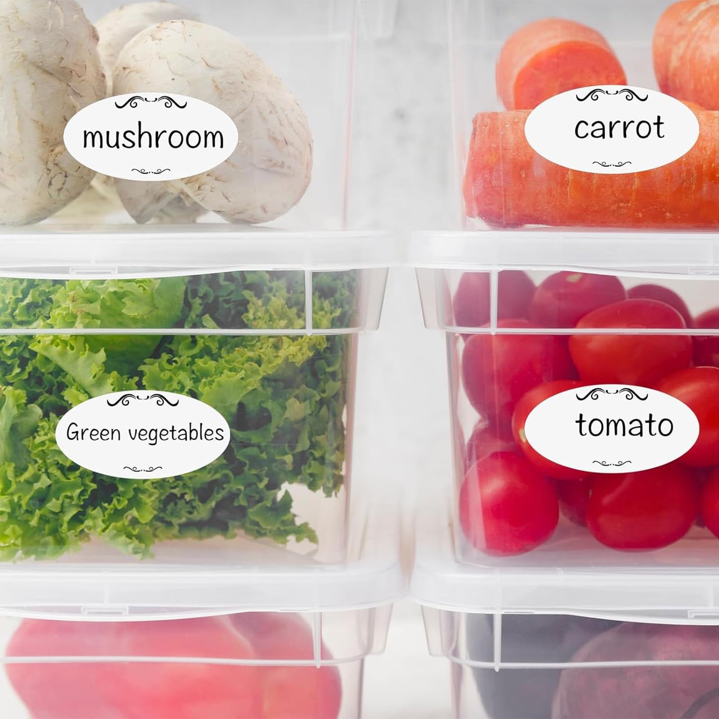 300Pcs Food Labels Kitchen Labels for Food Containers 2 x 1 Inch Removable Freezer Pantry Canning Labels Water Oil Tear Resistant Labels for Restauran Frige, Jam, Mason Jars Containers