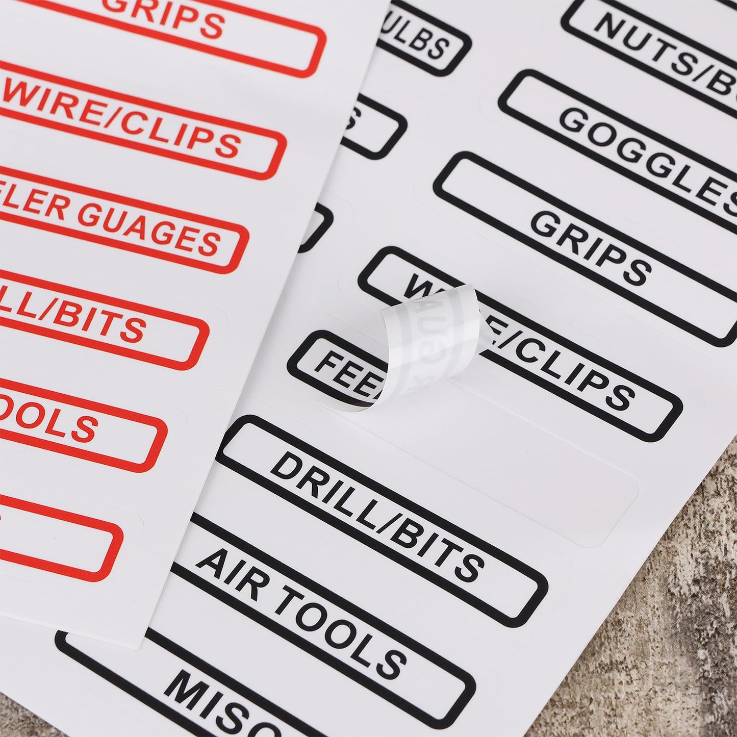 3pcs Toolbox Labels Stickers Tool Box Labels Vinyl Self-Adhesive Stickers for Toolboxes Filing Cabinets Whiteboards Three Colors