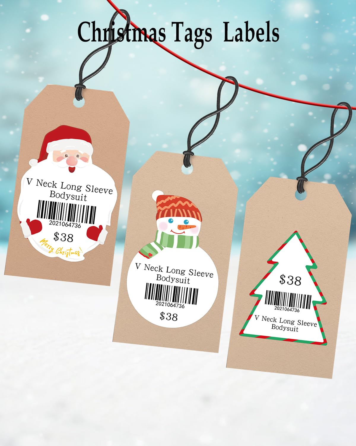 Phomemo Paper with Festival Santa Claus, Festival Tree, Cute Snowman, 1.96"*2.75"(50x70mm), Self Adhesive Festival Thermal Sticker Labels for Phomemo M110/M220/M221/M120/M200 Label Printer,3Roll