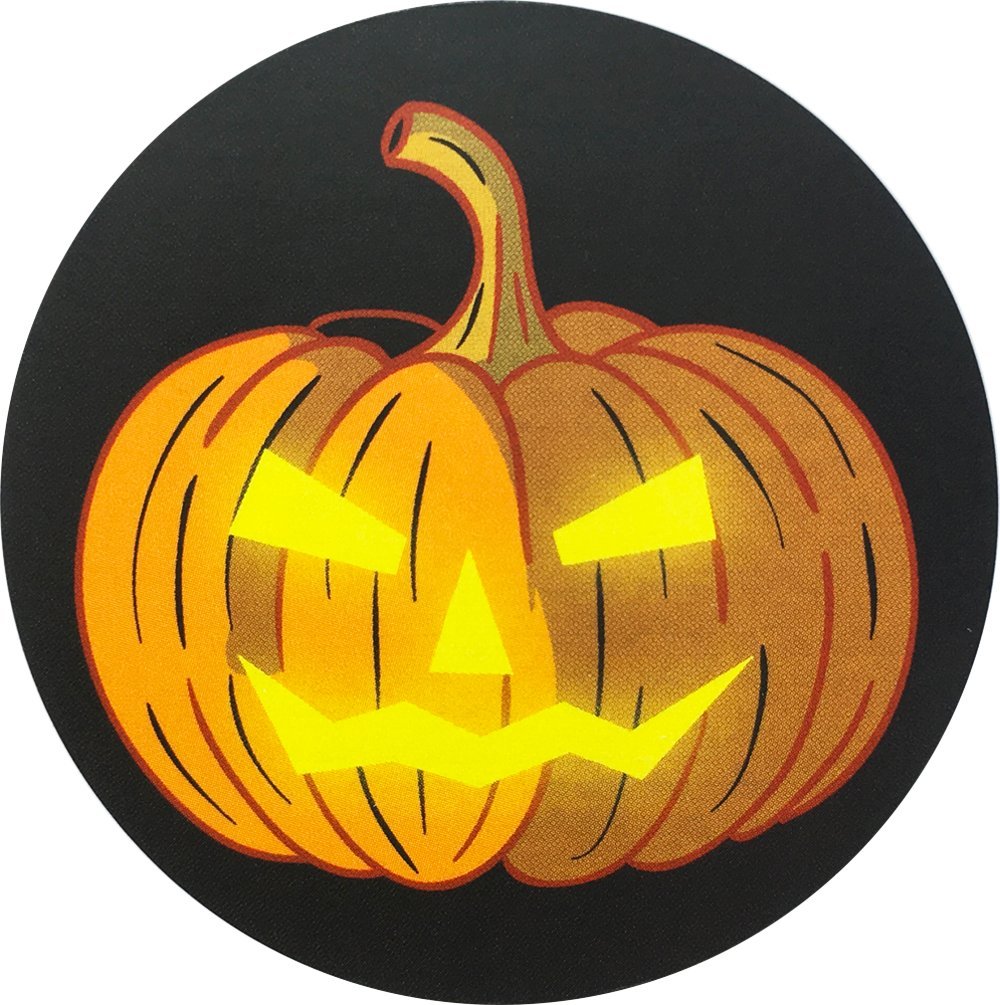 Halloween Pumpkin Stickers 2.5 Inch Round Circle Dots 4 Different Designs 100 Total Adhesive Stickers