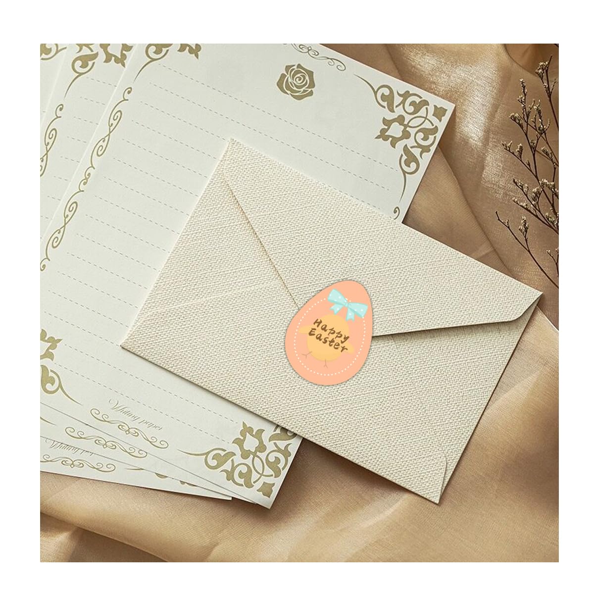 1.5x2 Inch Easter Egg Stickers Bunny Labels Flowers Mixed Designs Gift Boxes Decor Egg Stickers for Kids Happy Easter Sticker,300 Pcs
