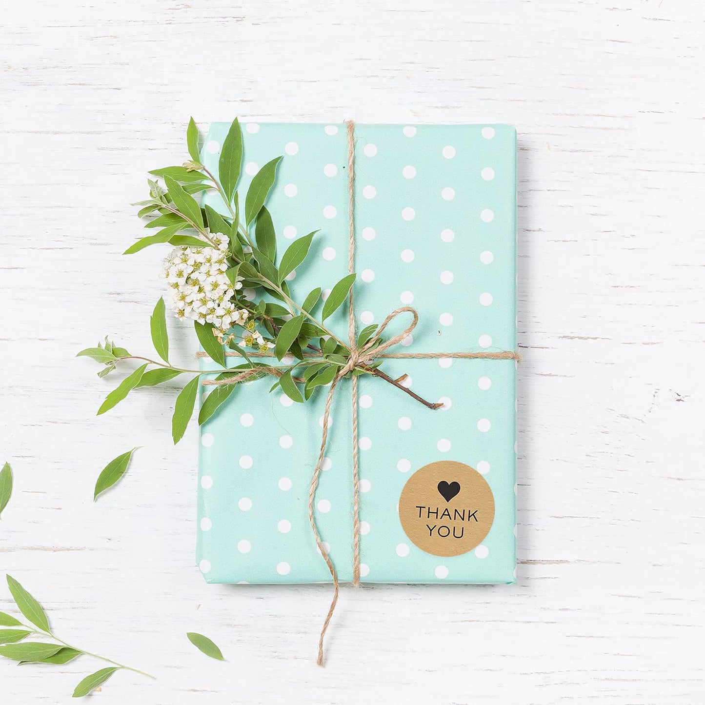 1.5" Small Round Kraft Thank You Stickers / 1,000 Gratitude Label Roll/Wedding Event Small Business Thank You Envelope Seal/Made in The USA 1.5” Heart