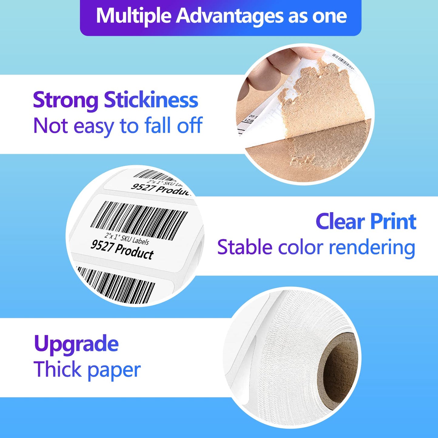 9527 Product 2" x 1" Sticker Labels Direct Thermal Labels 1000 Labels Per Roll 2" x 1" | 1000 Labels