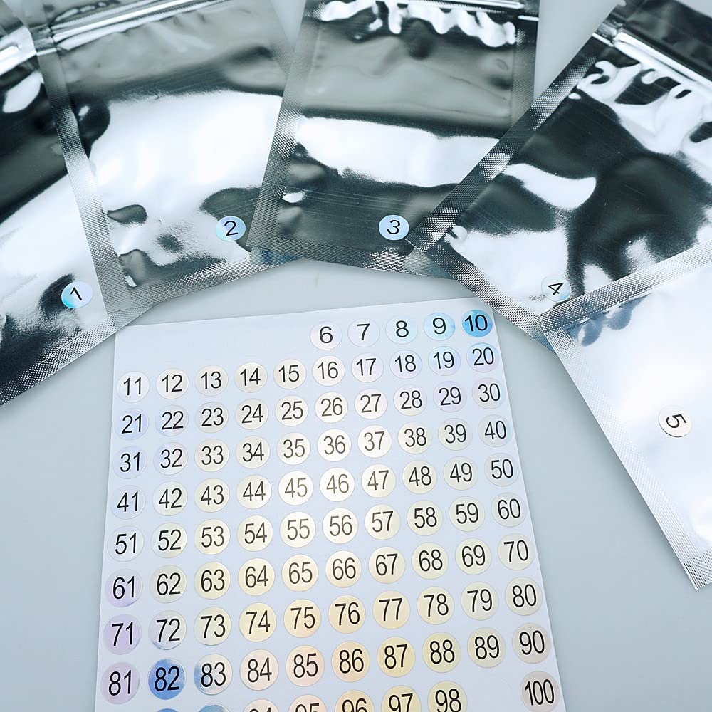 20 Sheets 1 to 100 Mini Number Stickers Round Labels Stickers Consecutive Number Stickers for DIY Marking Numbering Tool