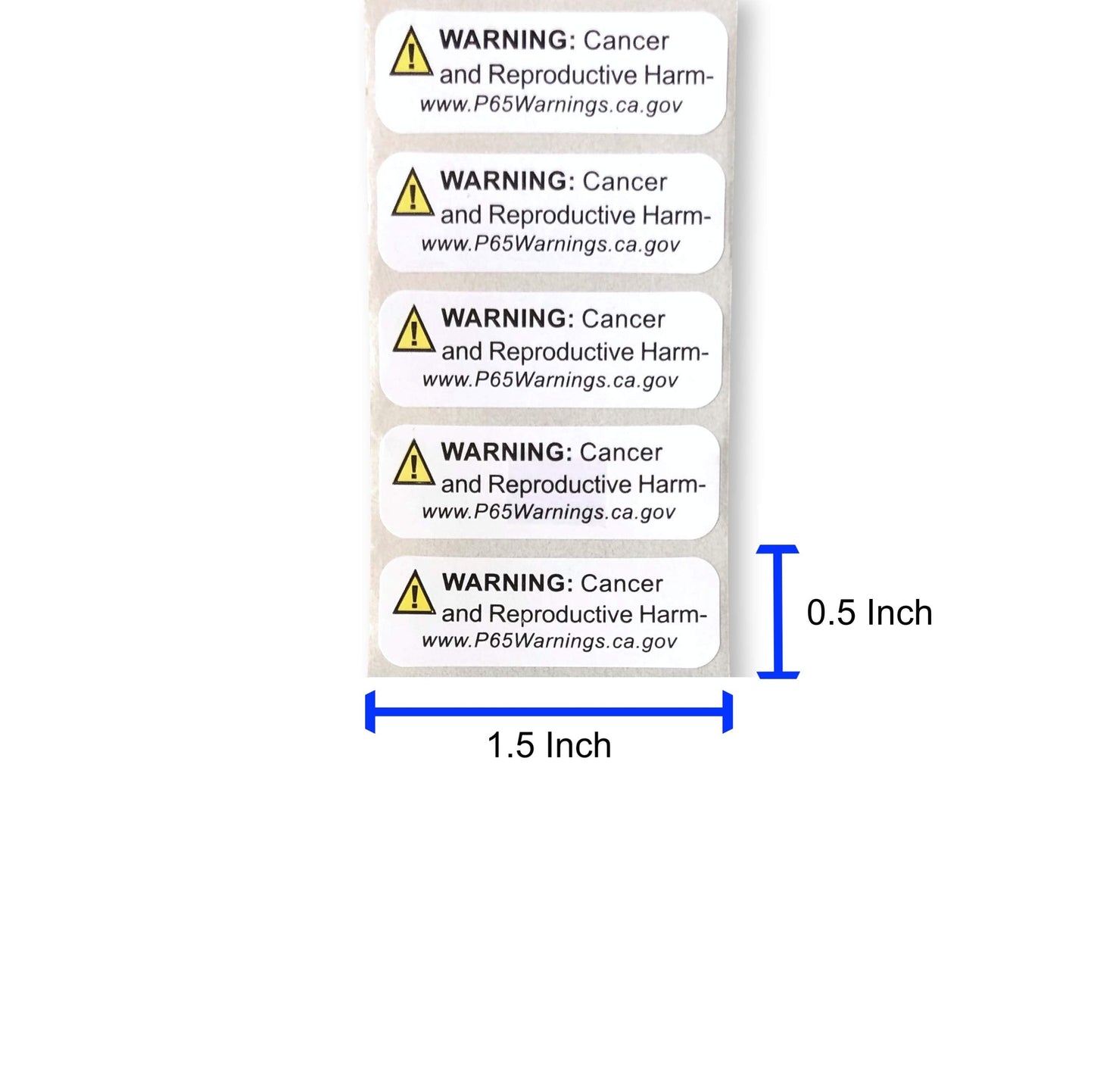 Prop 65 California Warning Labels 500 Count Roll | 0.5 x 1.5 Inch Size | Perfect for Products and Consumer Alerts | CA 2025 Edition Notice Stickers for Cancer and Birth Defects
