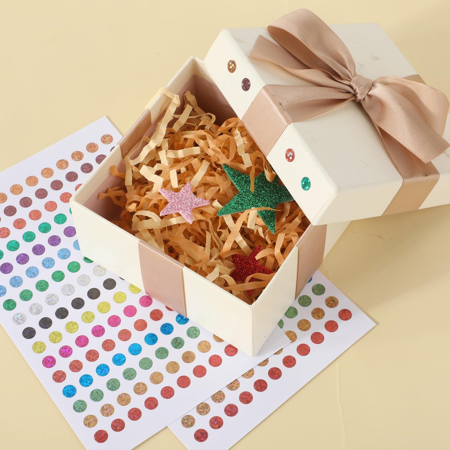 20 Sheets/3520Pcs Color Coding Labels, Sparkle Shiny Dot Stickers 16 Colors Laser Shiny Circle Mini Stickers for Behavior Chart Classroom Office Home Planner Art DIY