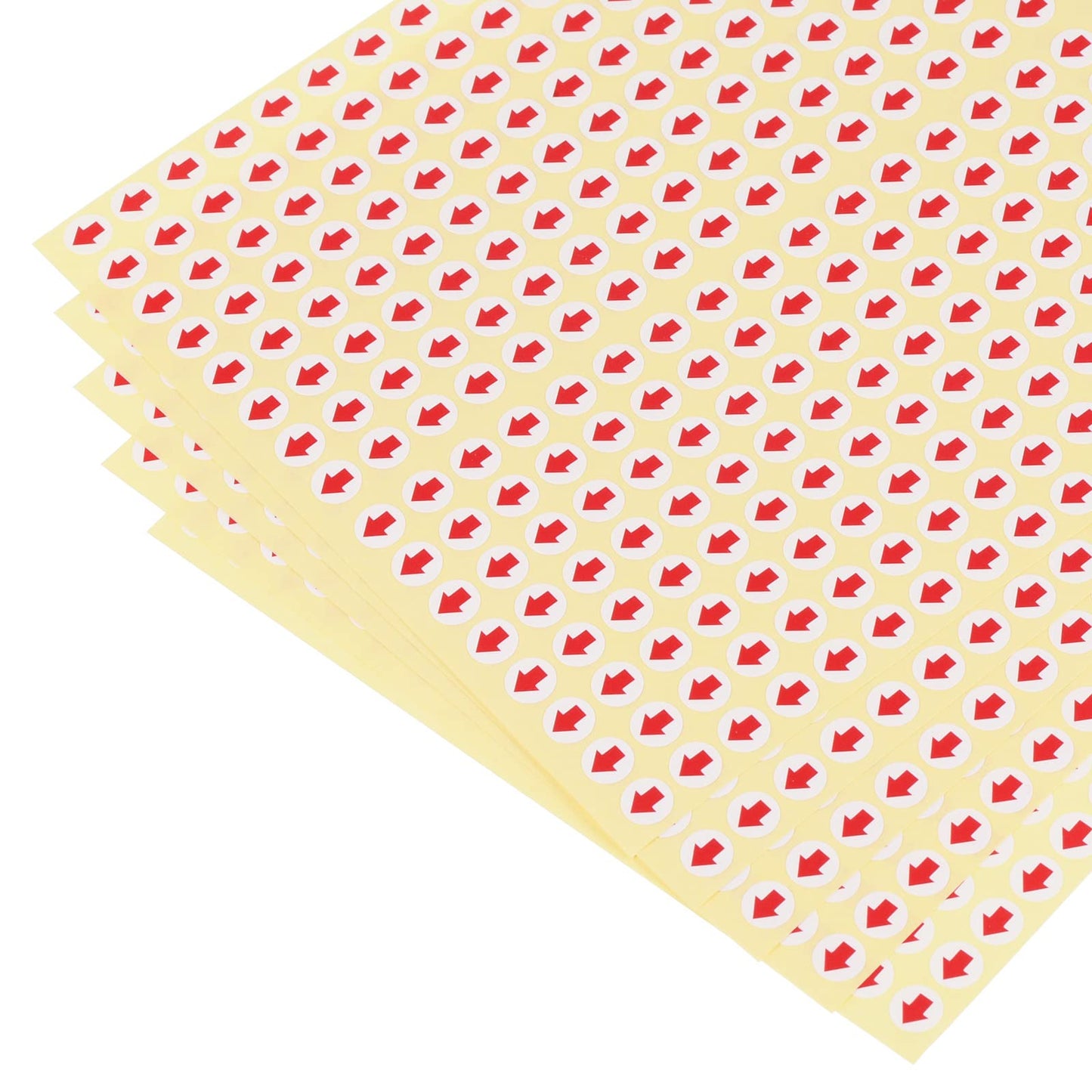 PATIKIL Small Arrow Stickers 0.2" Dia, 45 Sheet Self Adhesive Round Product Inspection Defects Indicator Industrial Work, Red