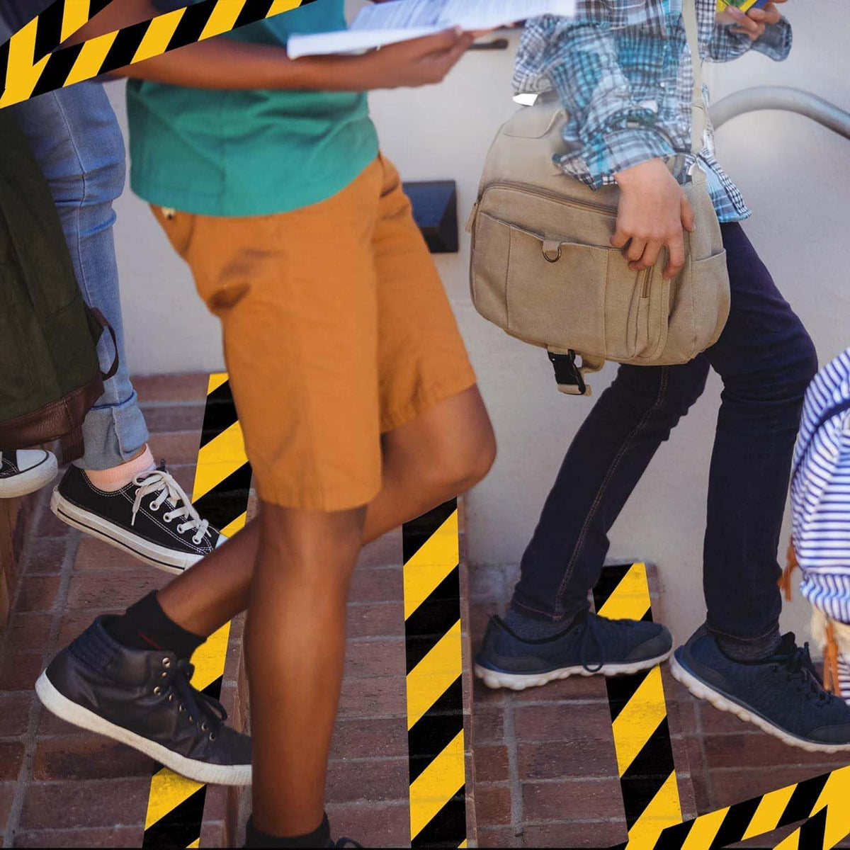 Floor Tape 2 Inch 108 FT Black & Yellow Safety Tape for Floor, Waterproof Strong Adhesive Caution Tape Roll Ideal for Indoor/Outdoor Walls, Pipes, Factory and Construction Sites