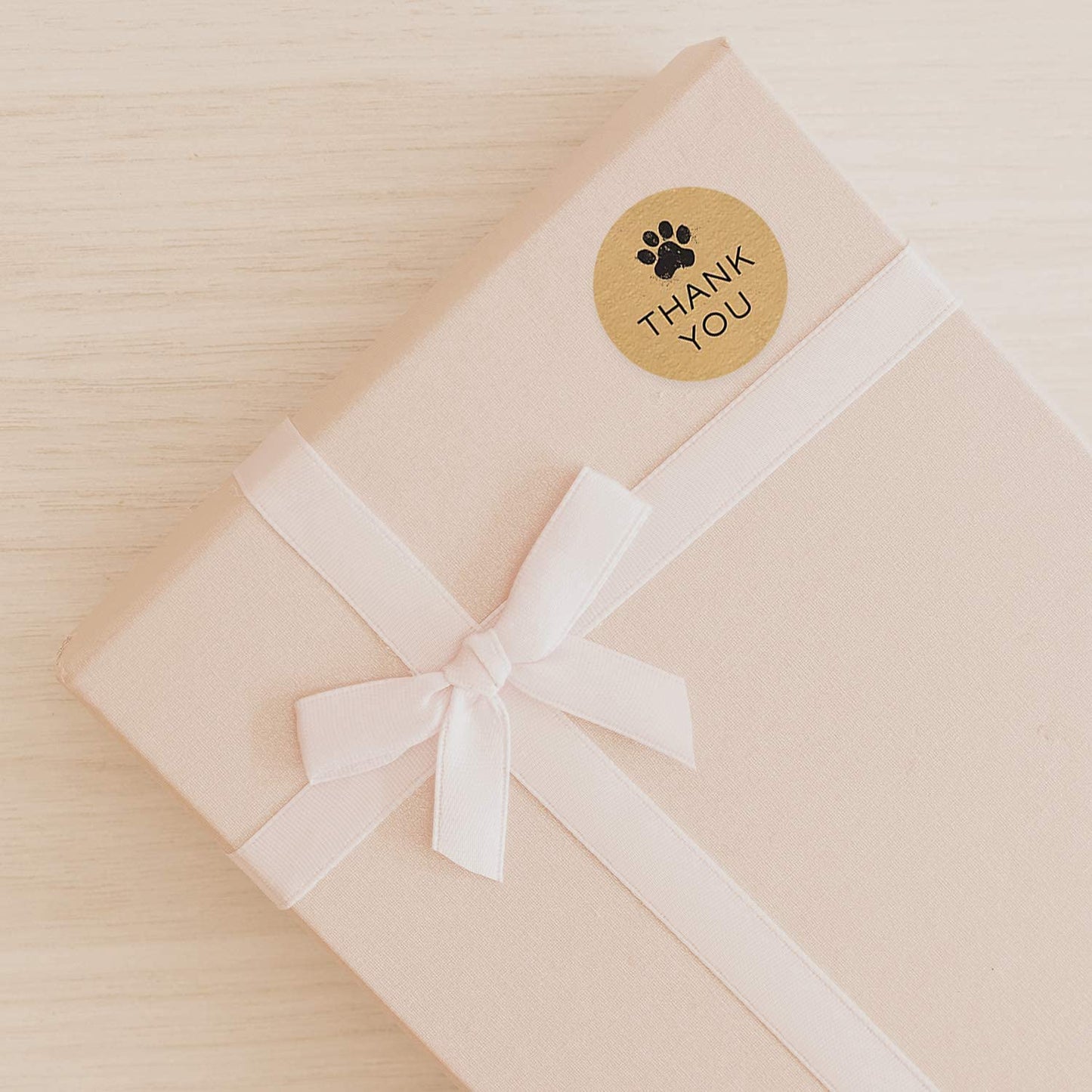 1.5" Round Brown Kraft Paw Print Thank You Stickers / 500 Dog Paw Print Thank You Labels Roll/Dog Cat Pet Animal Thank You Sticker/Made in The USA