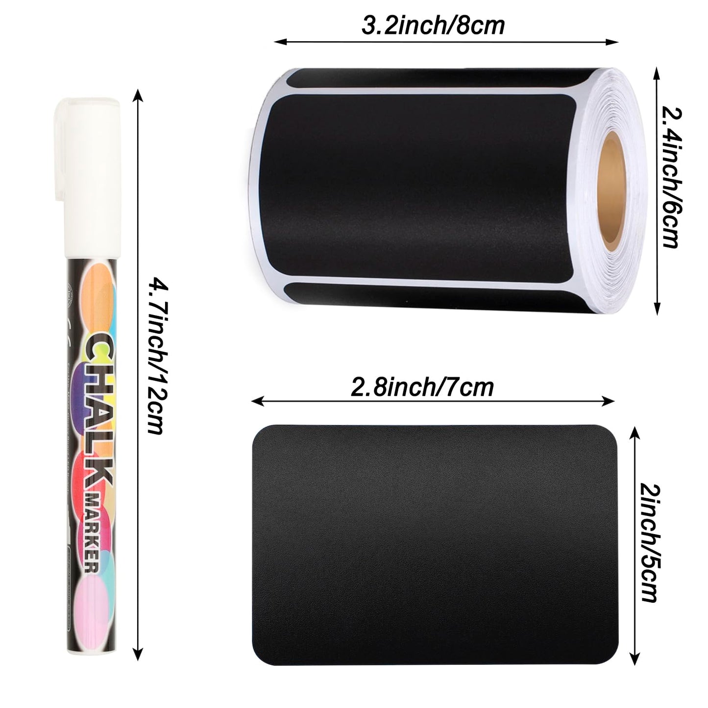 180pcs Chalkboard Labels Sticker Reusable Blackboard Sticker with White Chalk Marker Waterproof Chalkboard Sticker Rectangle Chalkboard Labels for Containers, Mason Jars, Food Storage Rectangular-180 Pcs