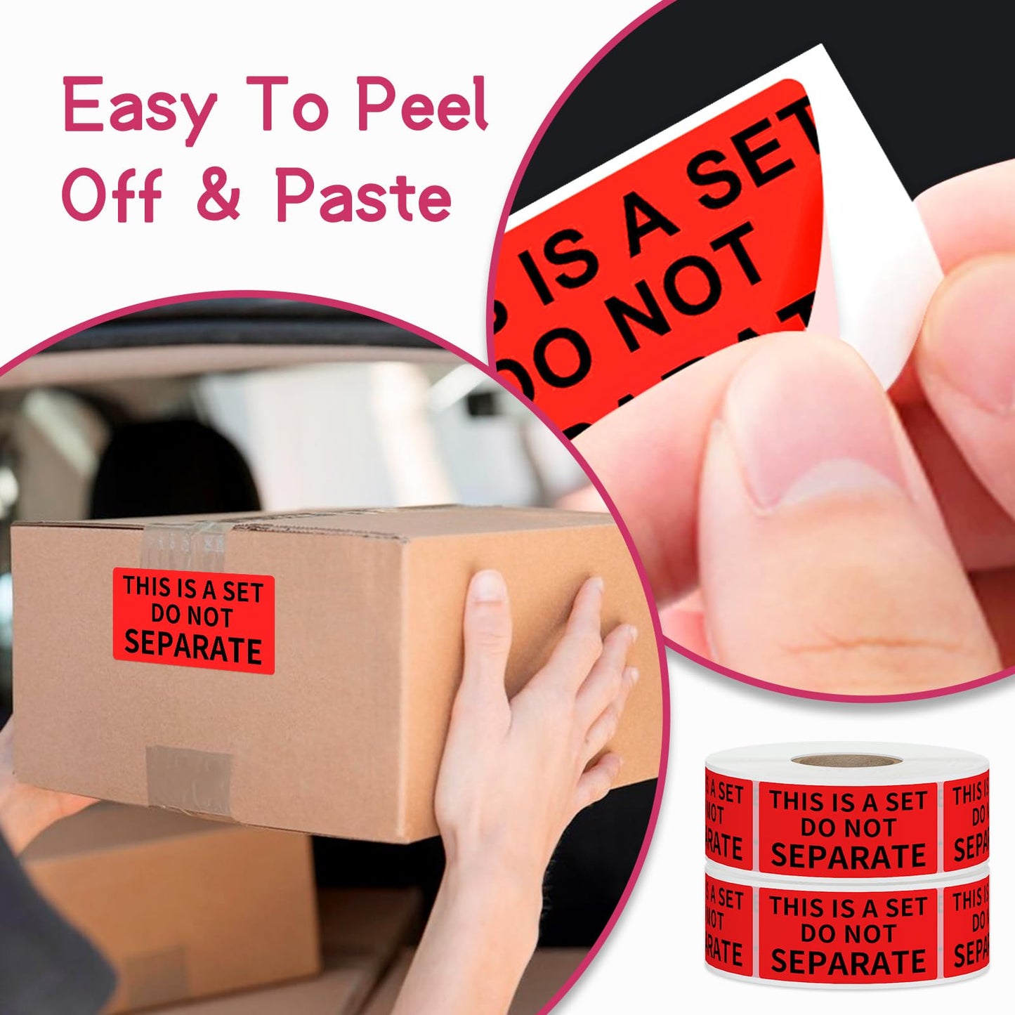 12 Rolls 1" x 2" This is a Set Do Not Separate Labels, Fluorescent Red Packing Labels Stickers for Shipping Bundle Sets and Multi-Pack Products