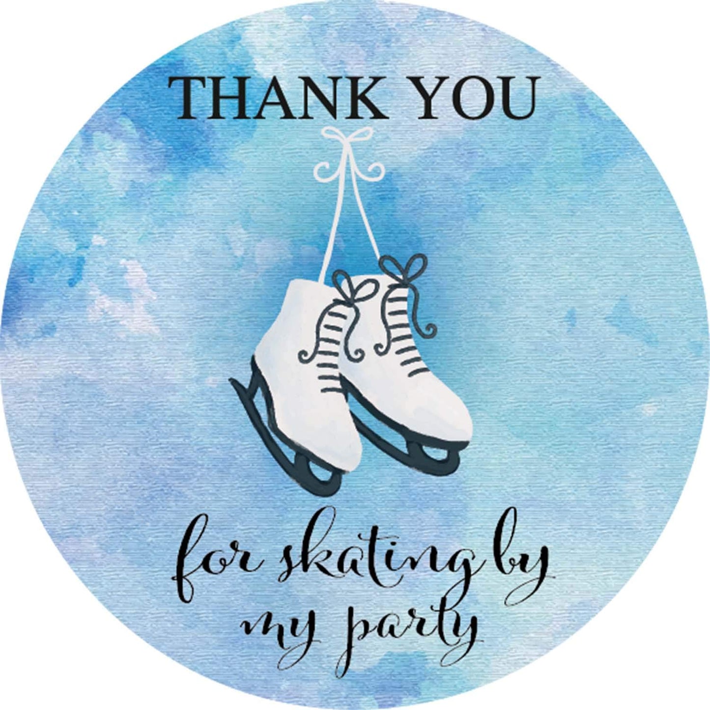 40-Pack 2inch Ice skating Thank You Stickers, Girl or Boy Birthday Party Sticker, skating Party Circle Decorations, Supplies, Favor Labels