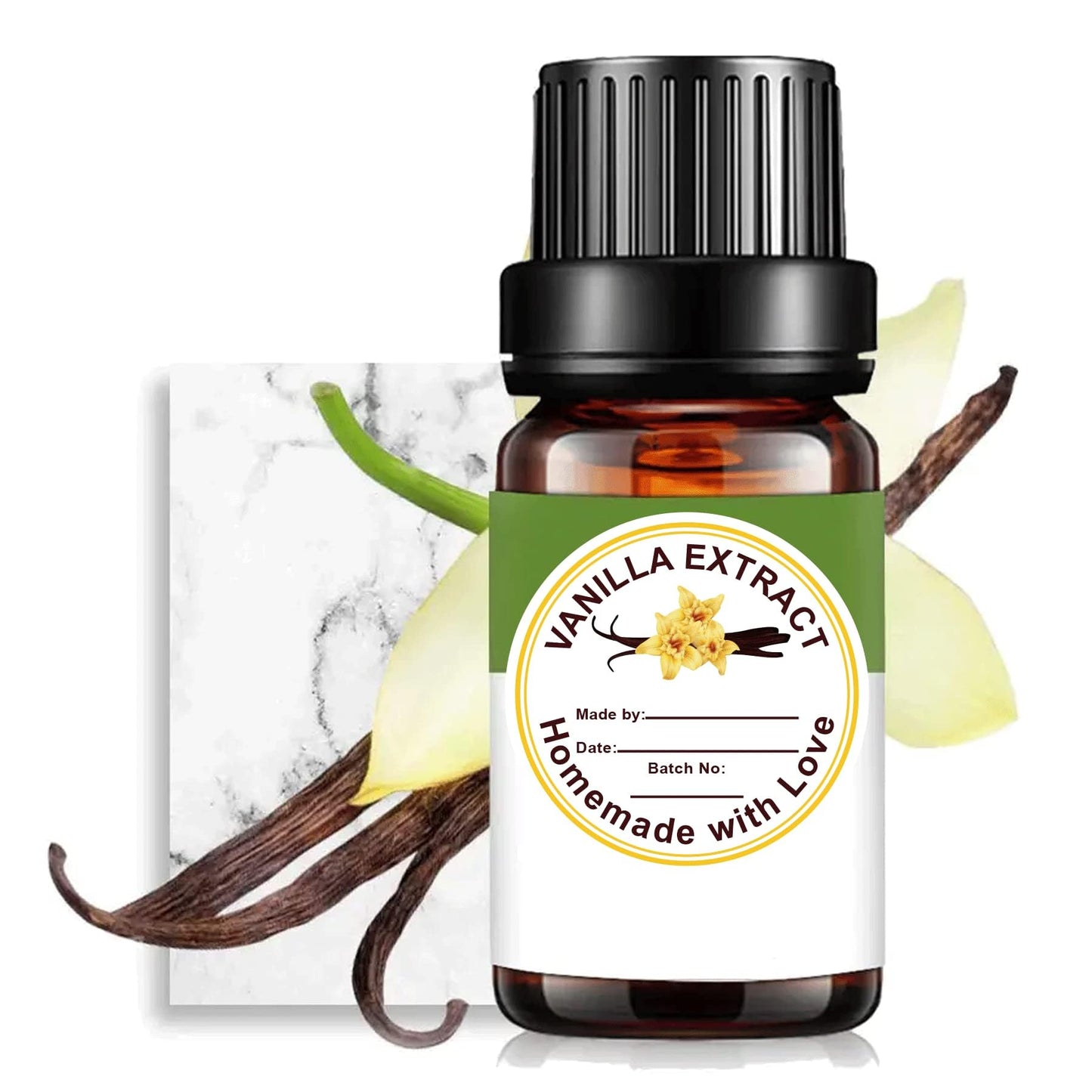 500 Pcs Vanilla Extract Stickers Labels Christmas Gift Stickers for Bottle Vanilla 2 in Homemade with Love Vanilla Extract Sticker for Handcrafted Vanillas Bottles,Kitchen Pantry,Jar,Organization 2 Inch White