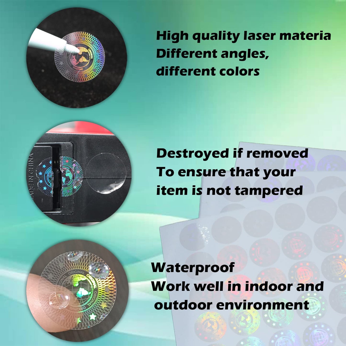 Tamper Evident Labels Hologram Transparent Blank Crystal Clear Sealing Package Seal Self Adhesive Security Warranty Void Tamper Proof Stickers Round 0.8 inch Diameter(320pcs) 1-320pcs