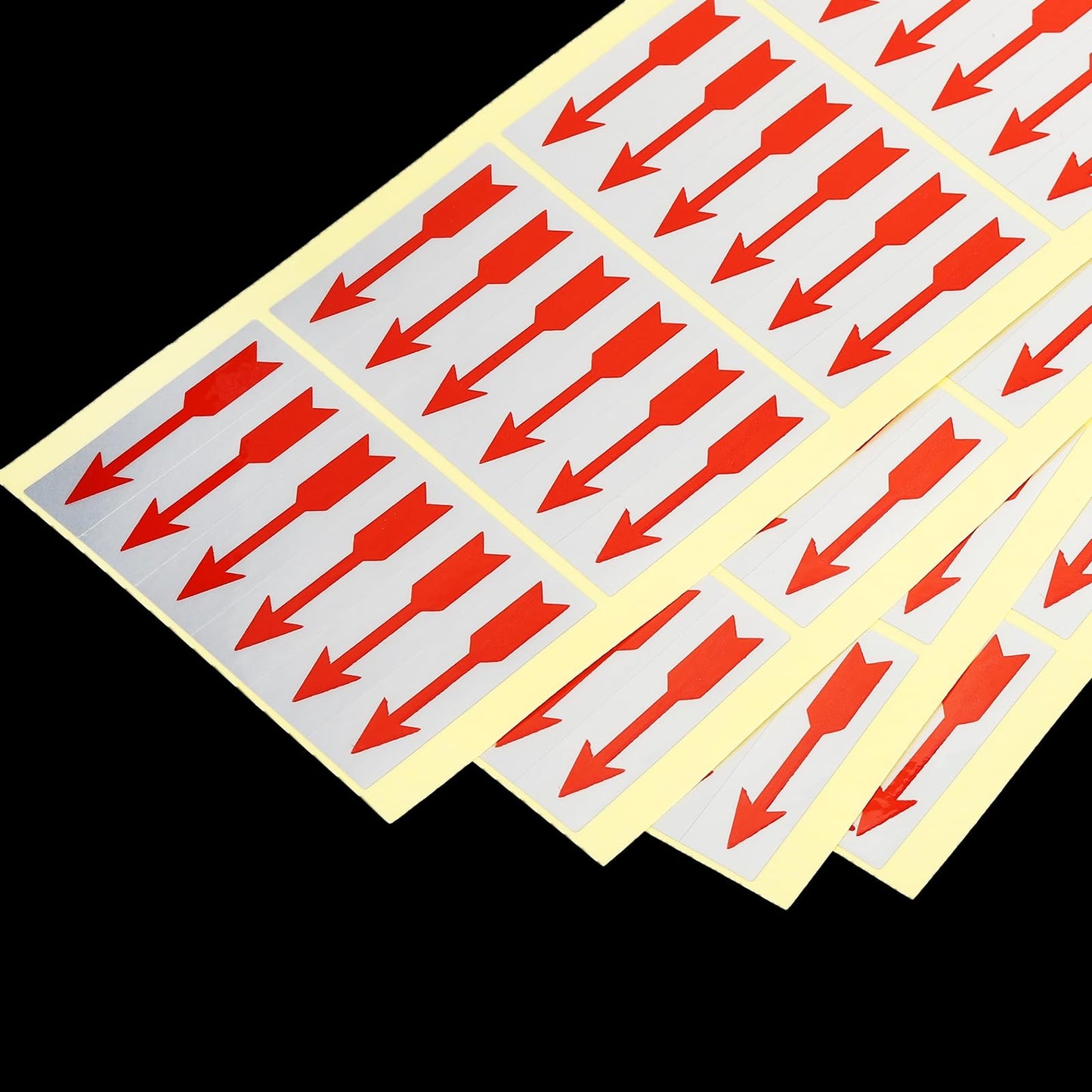 PATIKIL Small Arrow Stickers 1.5x0.4, 16 Sheet Self Adhesive Gas Liquid Flow Direction Label for Industrial Work, Red Silver 1.5x0.4"