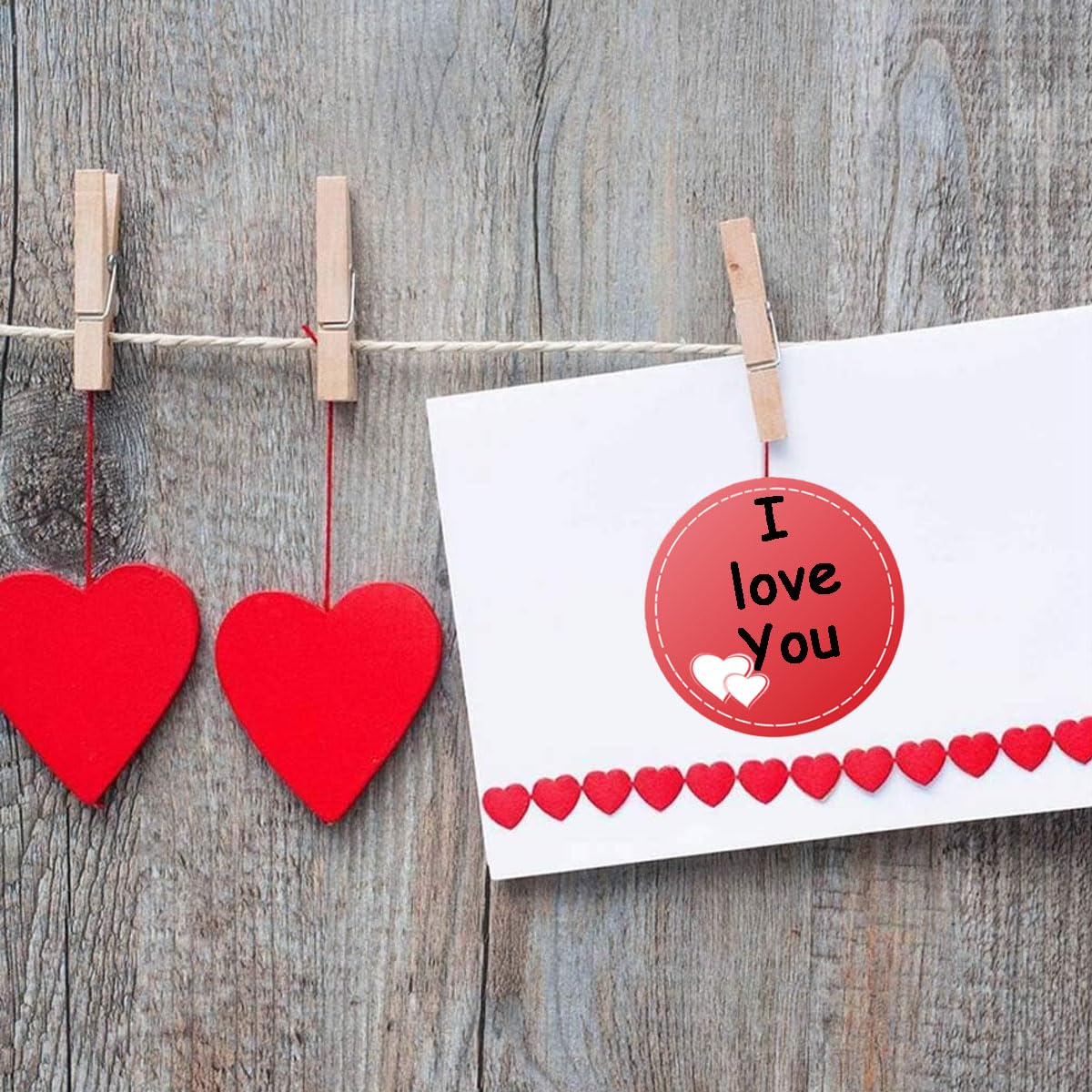 Heart Direct Thermal Stickers 2 inch Happy Mother's Day Sticker Labels Love Heart Stickers for Holiday,Valentine's Day,Mother's Day,Party Shipping Decorations Envelope Seal(Pack-500)