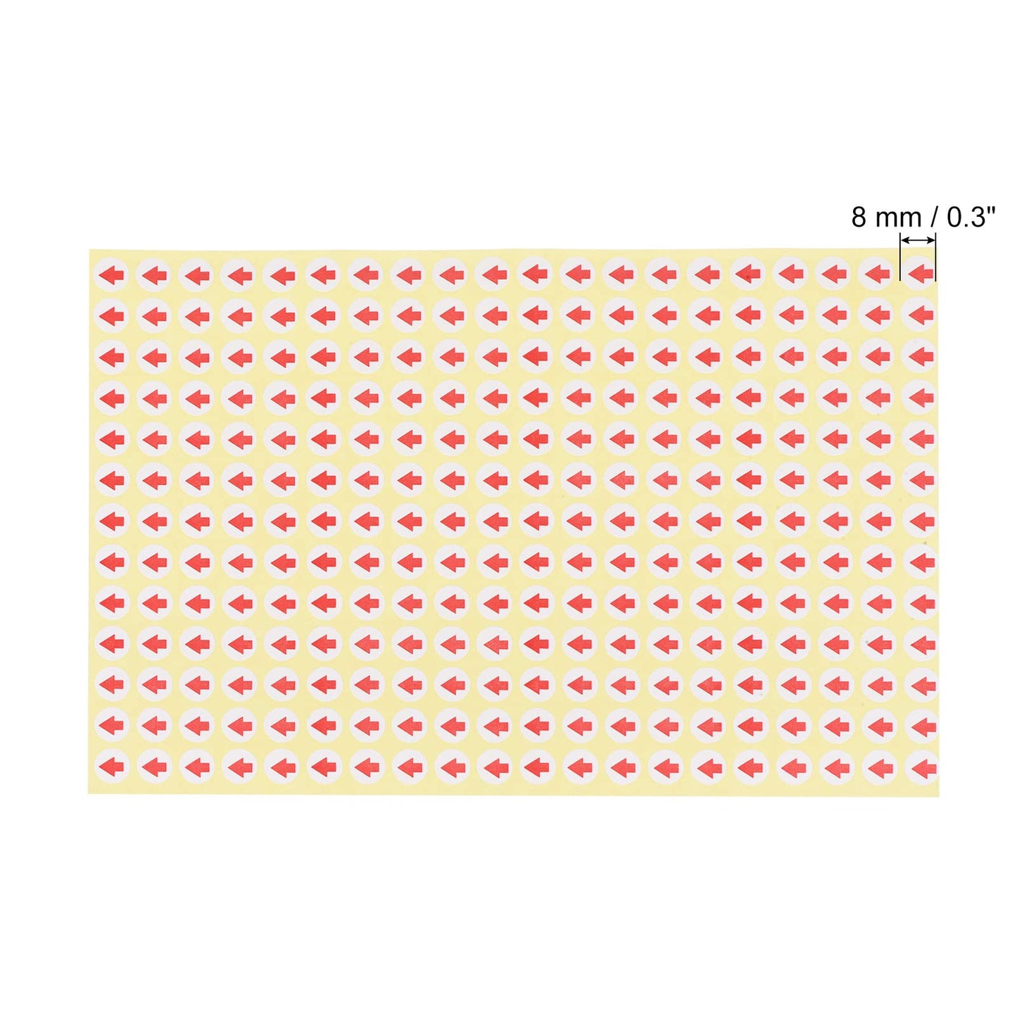 PATIKIL Small Arrow Stickers 0.3" Dia, Self Adhesive Round Product Inspection Defects Indicator Industrial Work, Red 1