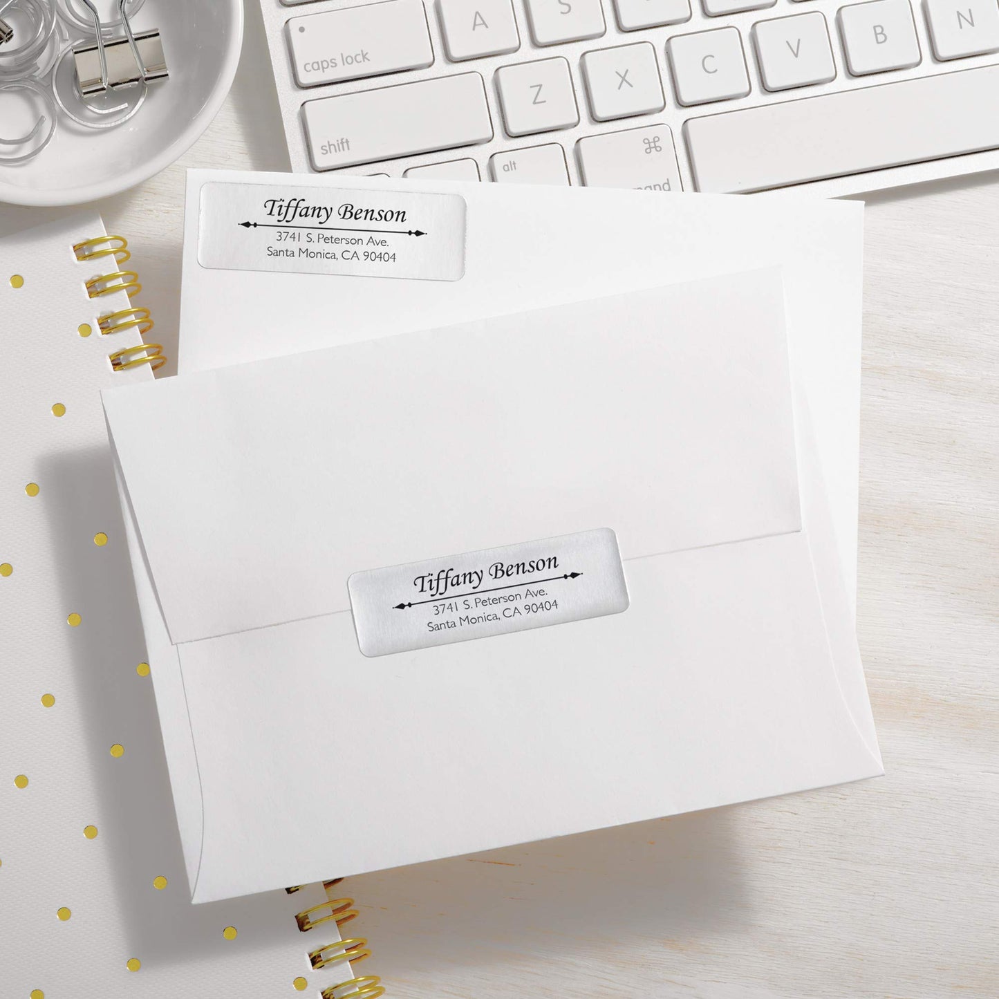 Avery Printable Return Address Labels, 0.75" x 2.25", Silver Foil, 300 Blank Mailing Labels (08986) 300 Labels