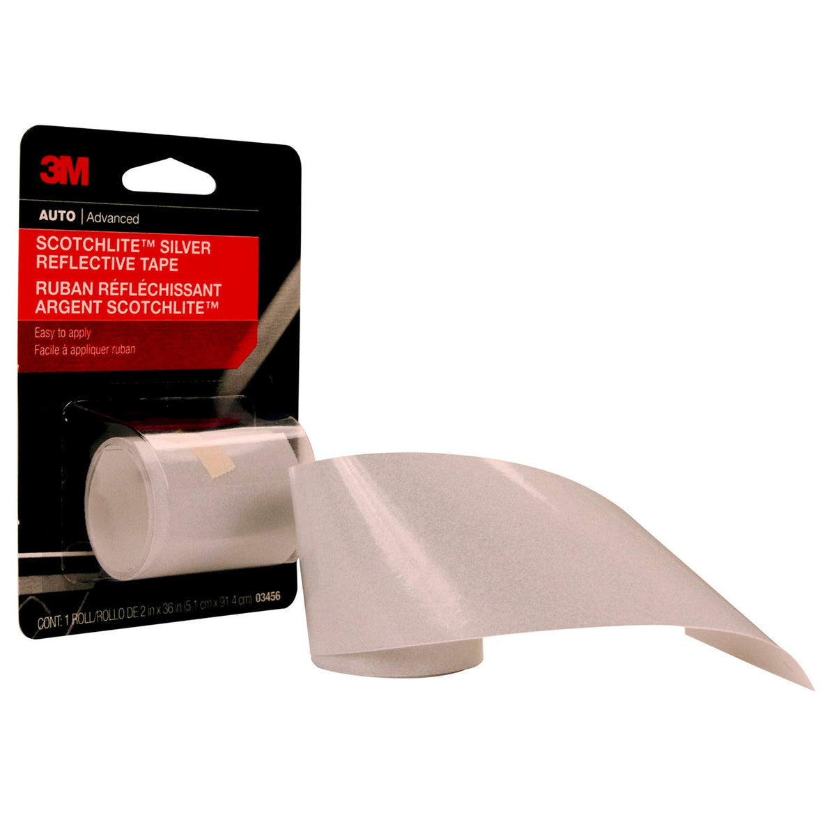 3M Scotchlite Red Reflective Tape, 03459, 2 in x 36 in, 1 Roll 2 in. x 36 in.