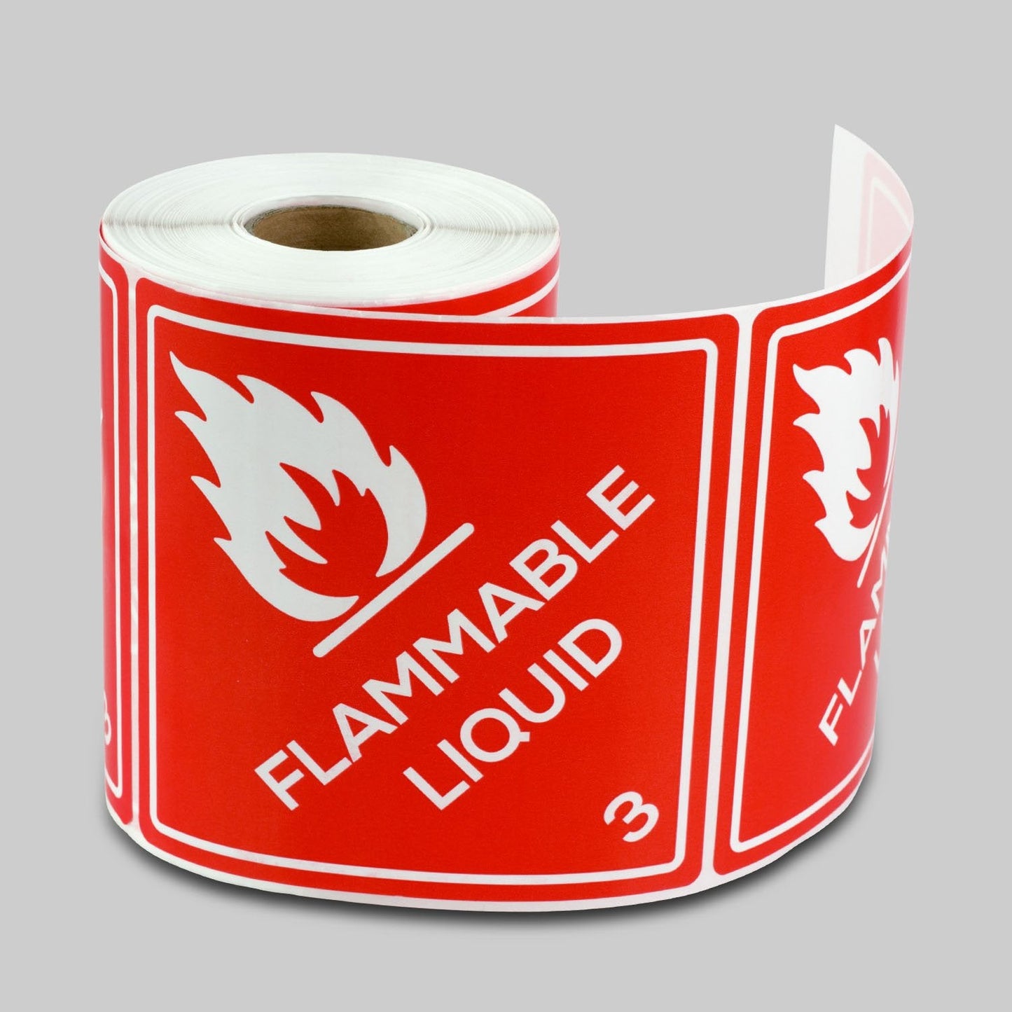 600 Class 3 Flammable Liquid Placards - 4 x 4 inch, Self Adhesive Flammable Liquid 3 Caution Warning Labels for Shipping & Storing Hazardous Materials, Red Paper Labels 2 Rolls
