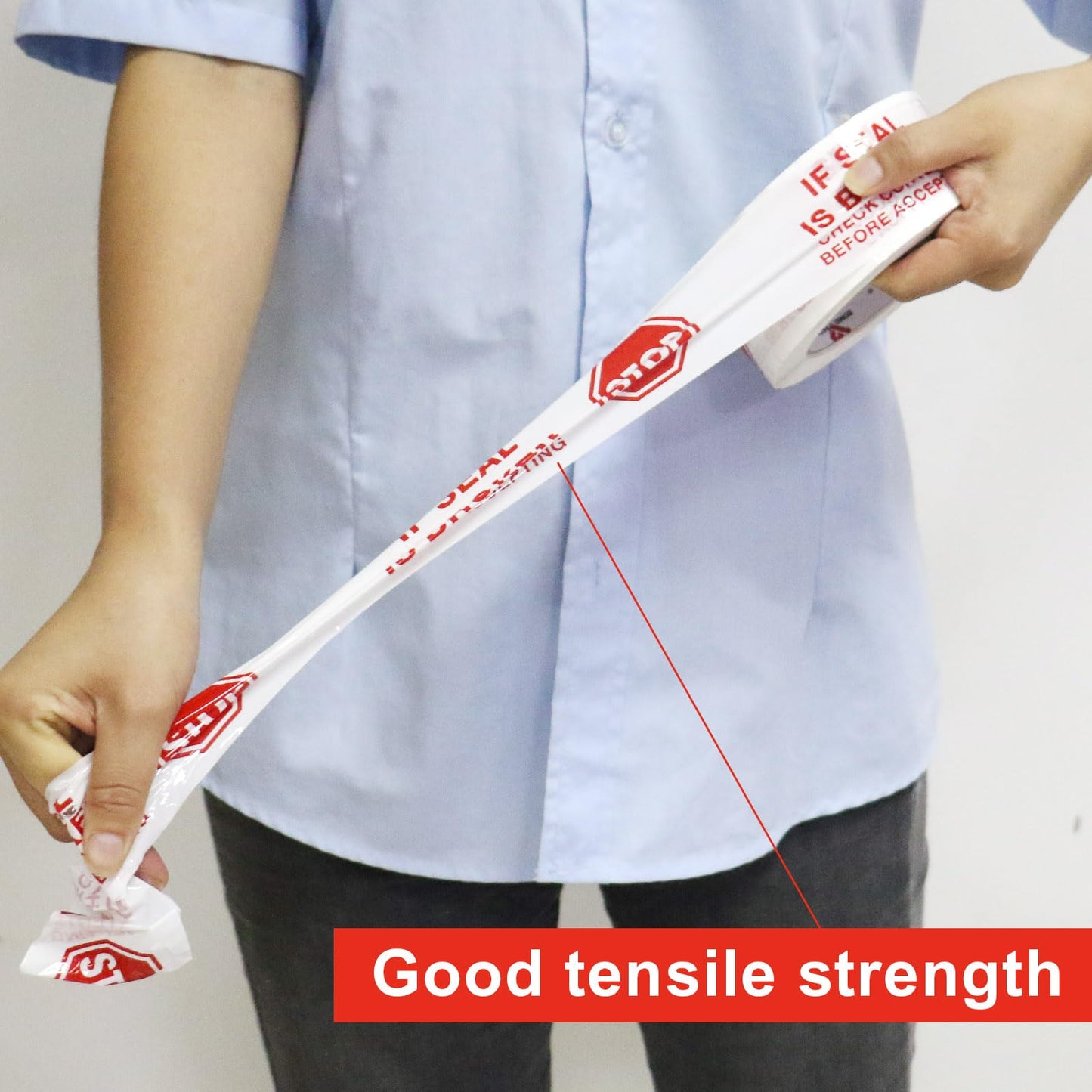 BOMEI PACK Stop Sign Sealing Tape,Pre-Printed IF Seal is Broken Check Contents Before Accepting Packing Tape with Dispenser 2 Inch x 110 Yards Heavy Duty Shipping Tape for Moving,Sealing