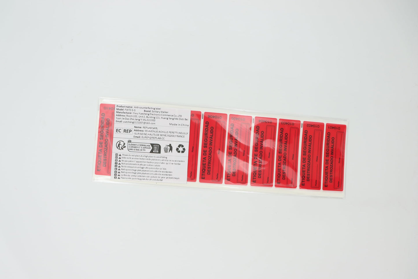 100Pcs Tamper Evident Security Stickers 1x3 inch Spanish Red Complete Transfer Tamper Proof Labels Safety Torn up Invalid Seals Tape (Red)