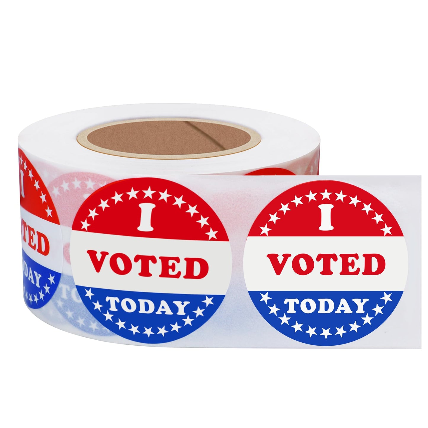 500pcs 1.5 inch I Voted Today Stickers for Voting Election Day Round Red White Blue Community Vote USA Flag Design Labels
